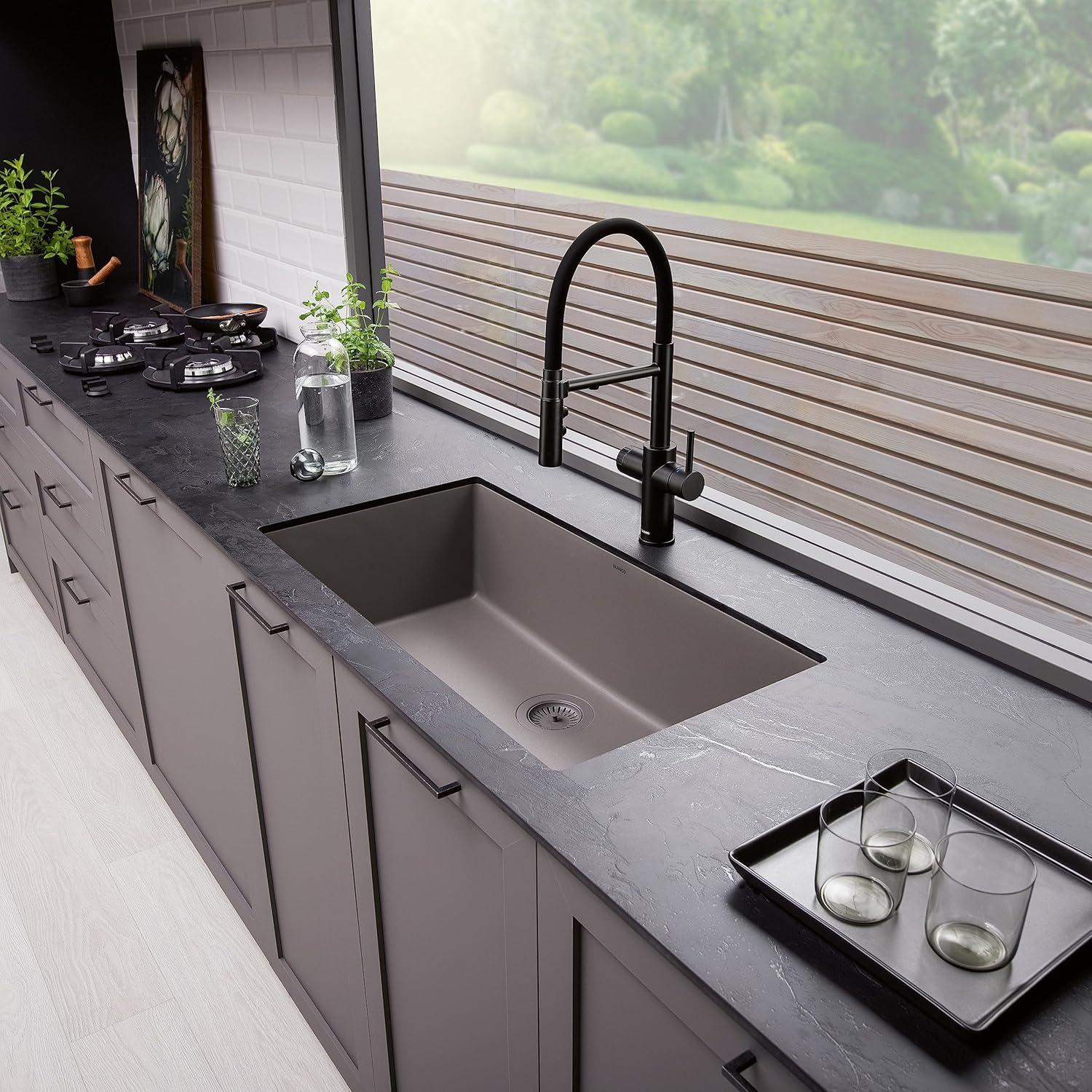 Precis SILGRANIT 32" L X 19" W Super Single Undermount Kitchen SInk