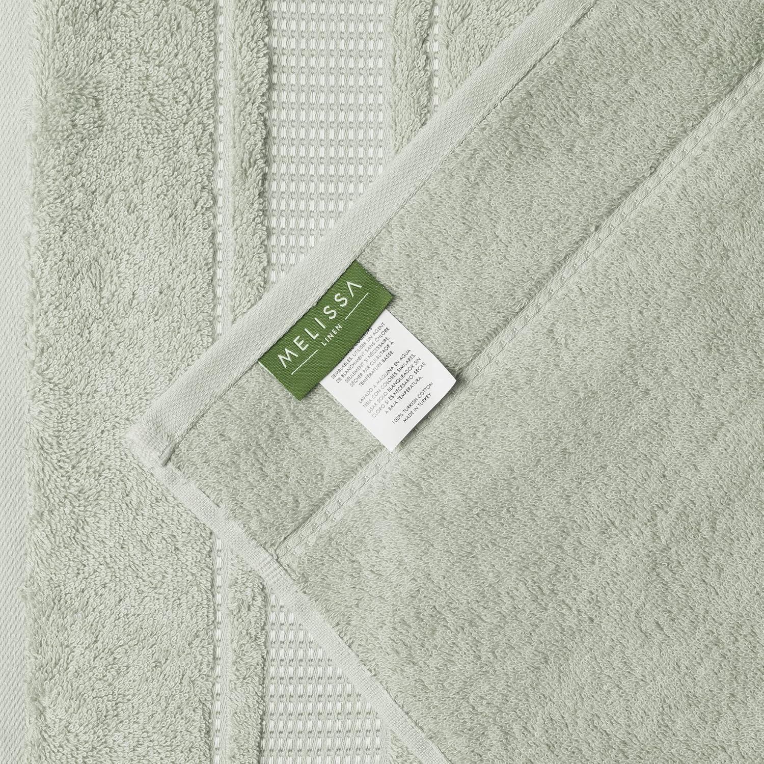 Melissa Linen, 2 Piece Hand Towel Pack Premium Cotton Soft Absorbent 20 x 35 in, Mint Green