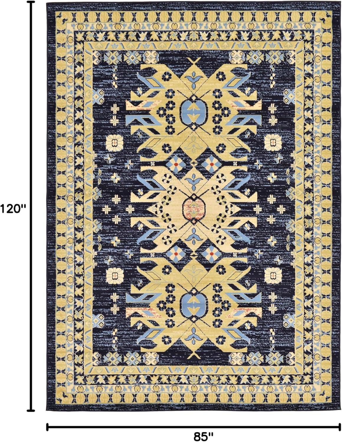 Unique Loom 7' 1 x 10' 0 Navy Blue Taftan Oasis Area Rug
