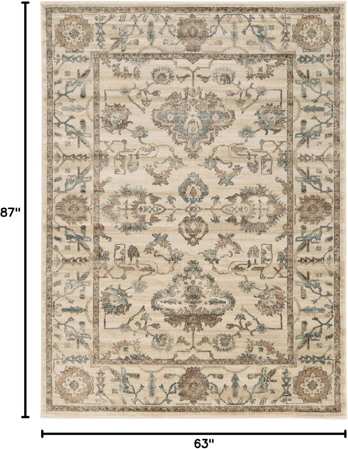 3562-0021-BONE Colosseo Area Rug&#44; Bone - 5 ft. 3 in. x 7 ft. 3 in.