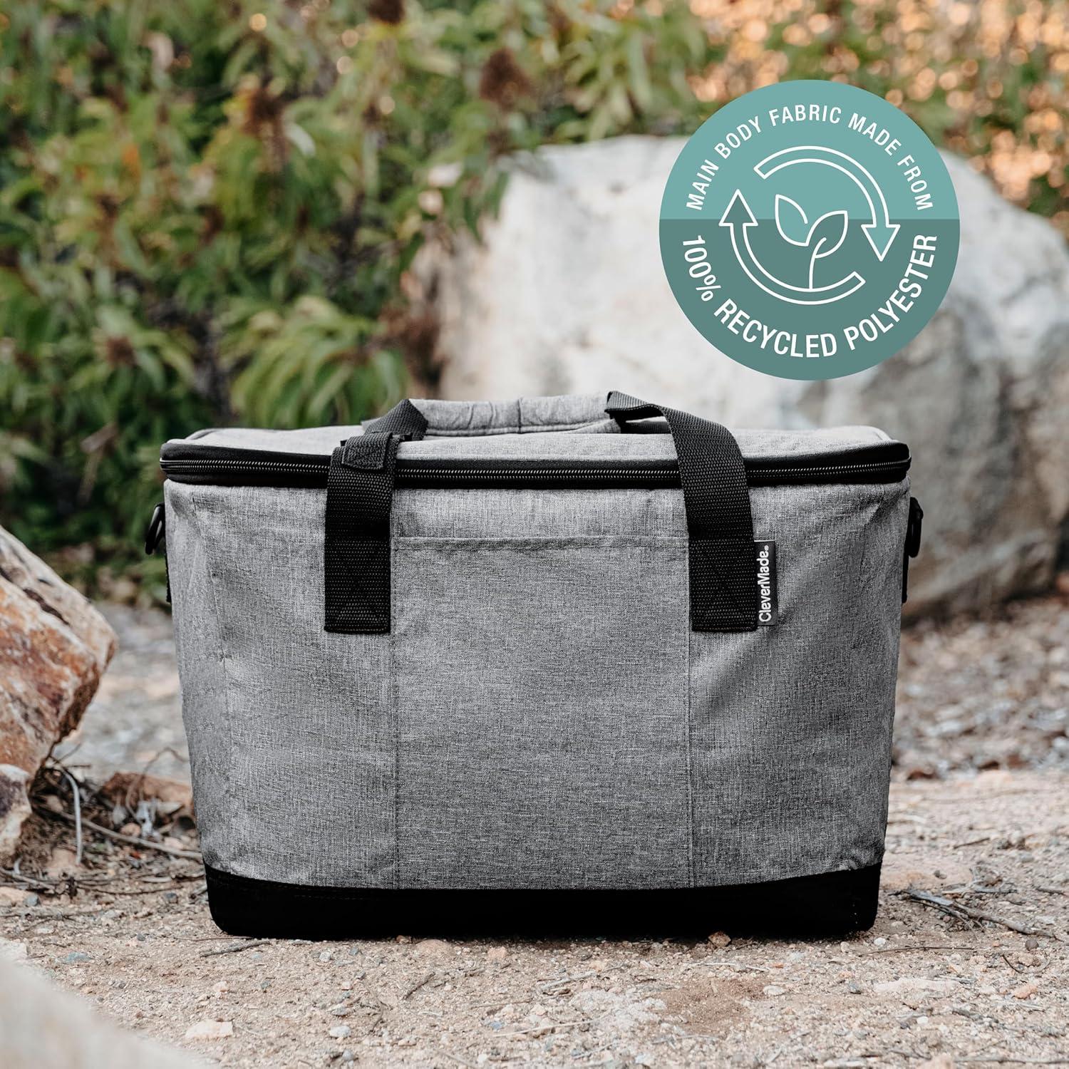 CleverMade Collapsible Tahoe Cooler - 50 Can - Heather Cool Gray/Midnight Black