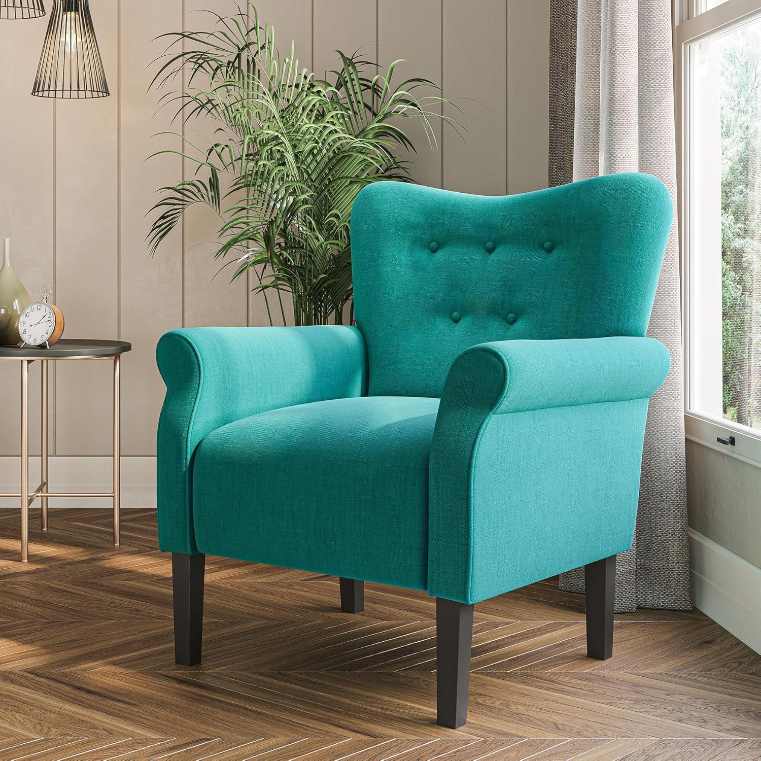 BELLEZE Accent Chair Armchair for Living Room - Allston (Mallard Teal)
