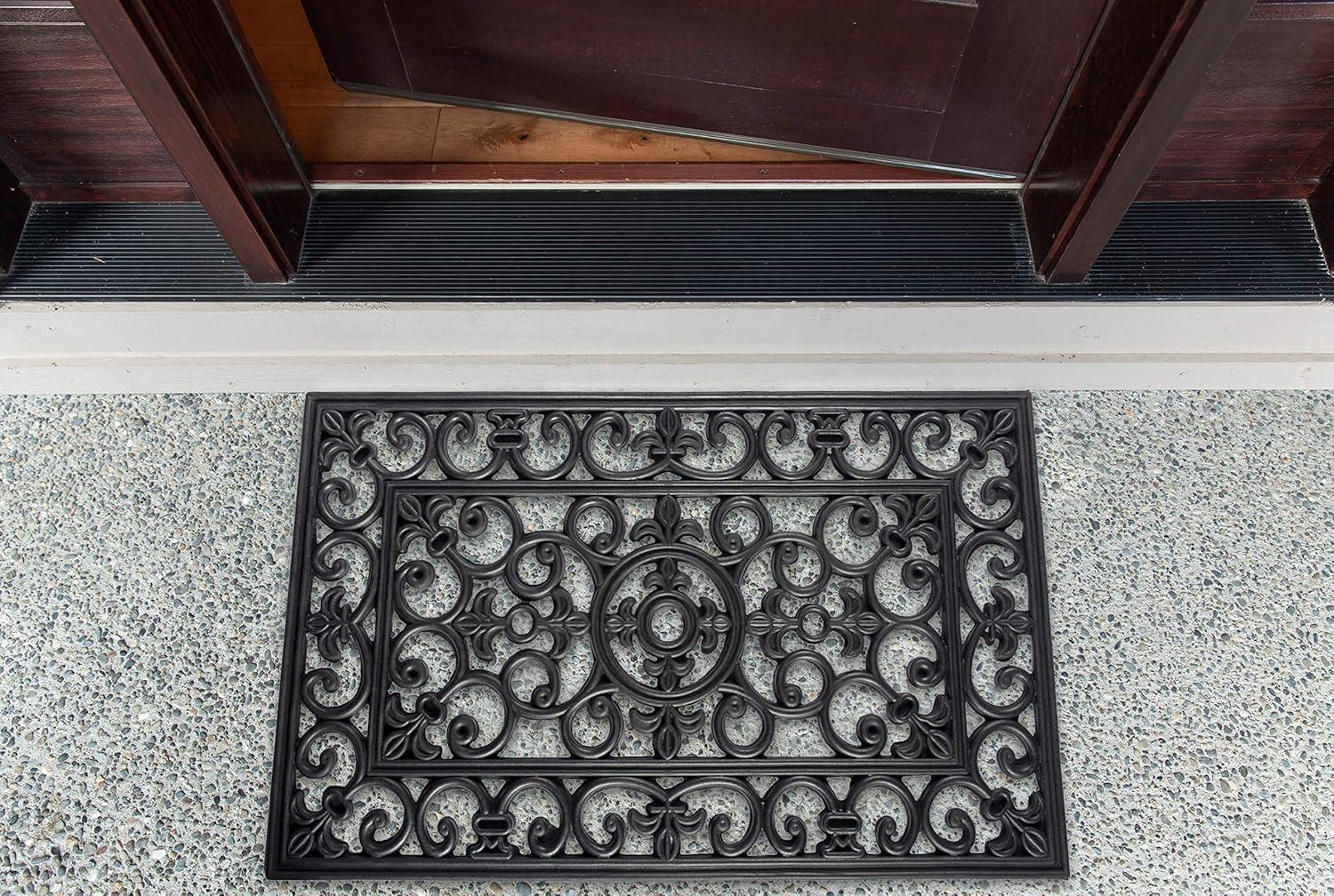 DII Rubber Doormats Collection All Weather, 24x36", Wrought Iron