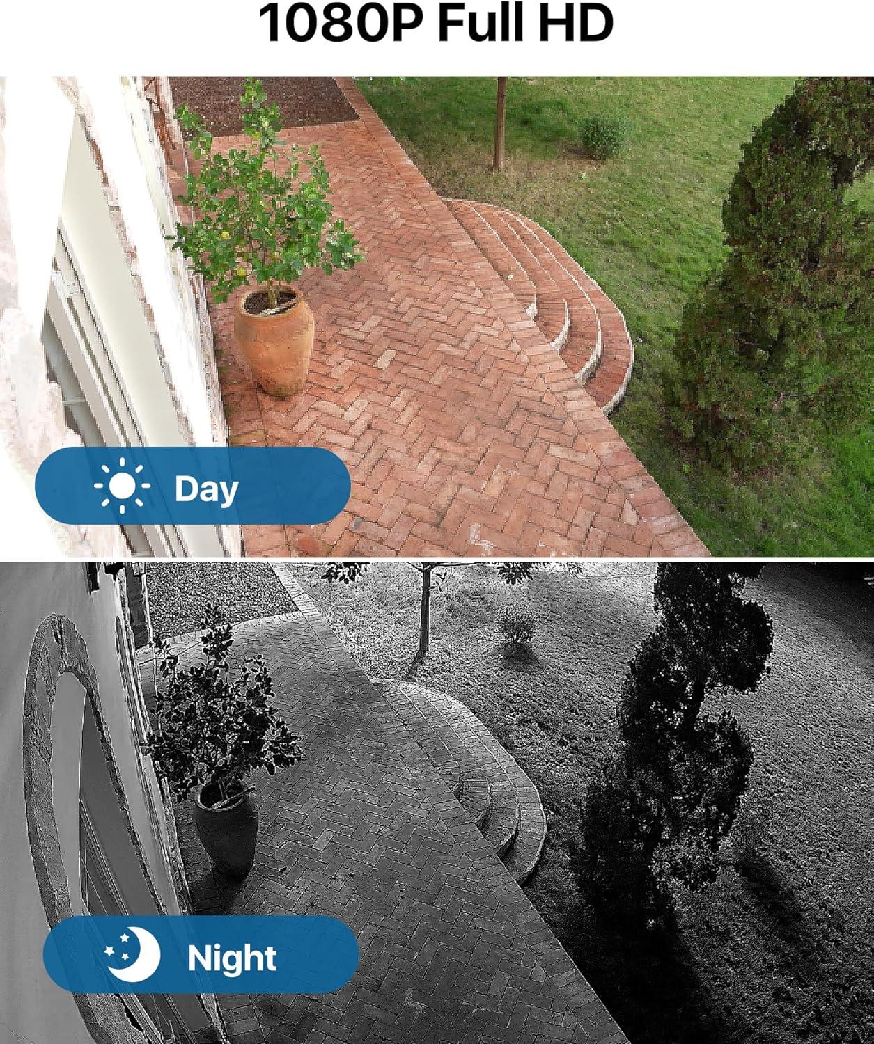 Security Camera System Outdoor with AI Human/Vehicle Detection, 2MP HD 1920TVL Wired CCTV Surveillance Camera System, H.265+ 8CH DVR & 1TB Hard Drive, Smart Playback, Remote Access, Email Alert