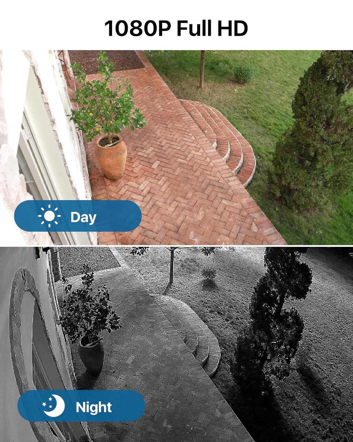 Security Camera System Outdoor with AI Human/Vehicle Detection, 2MP HD 1920TVL Wired CCTV Surveillance Camera System, H.265+ 8CH DVR & 1TB Hard Drive, Smart Playback, Remote Access, Email Alert