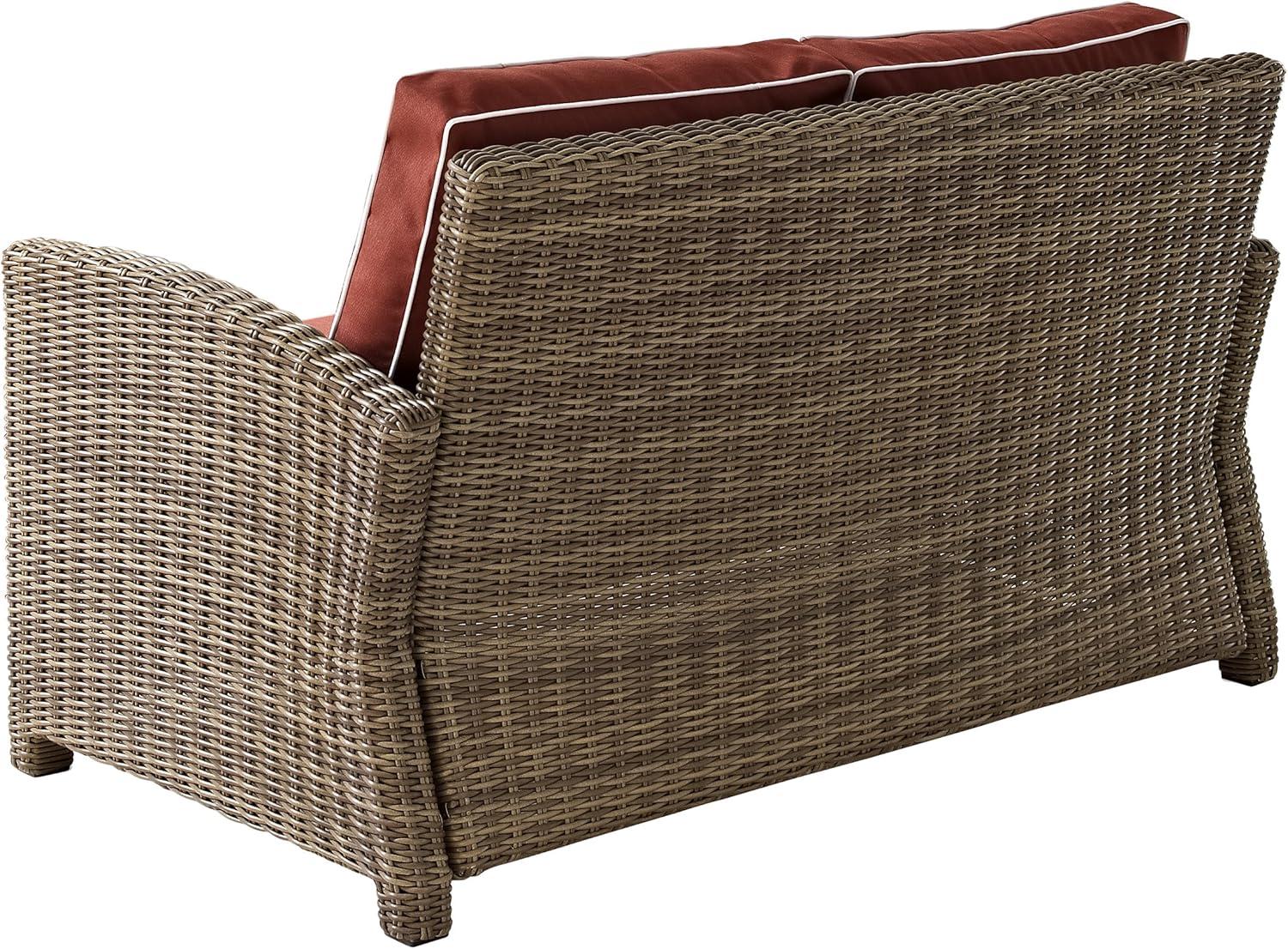 Bradenton Sangria Red Wicker Two-Seat Outdoor Loveseat