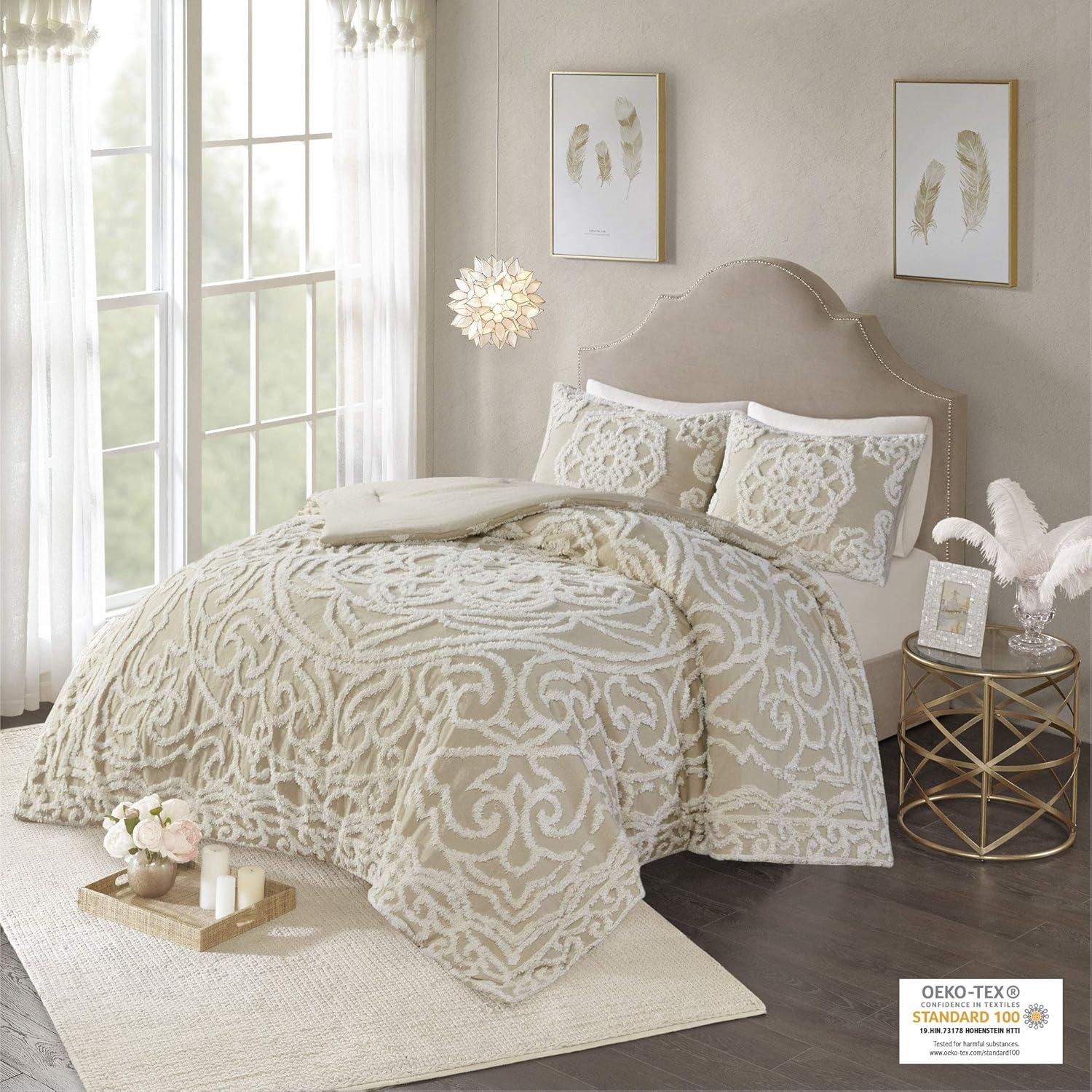 Laetitia Tufted Cotton Chenille Medallion Comforter Set