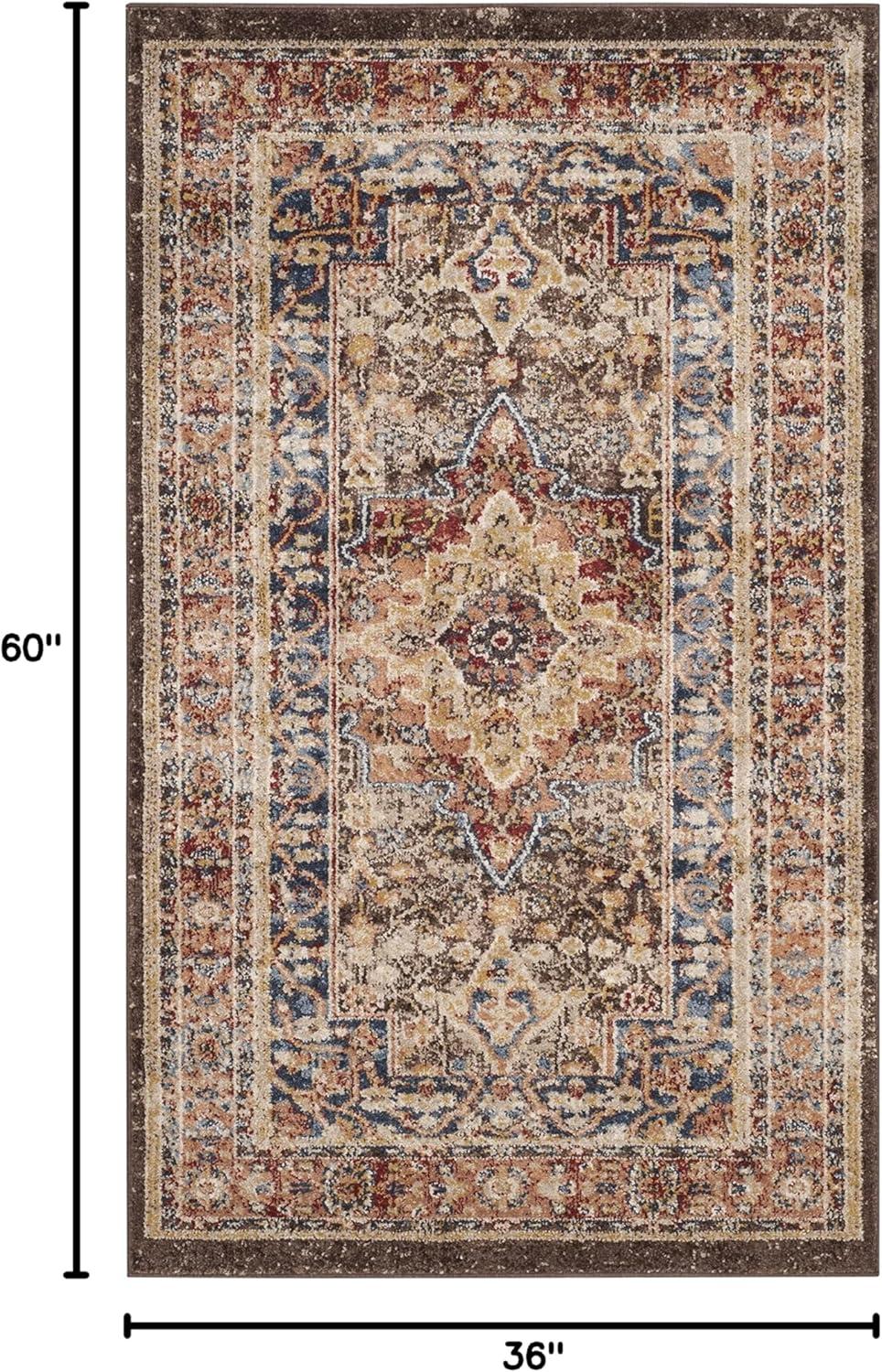 SAFAVIEH Bijar Rhona Oriental Area Rug, Brown/Rust, 3' x 5'