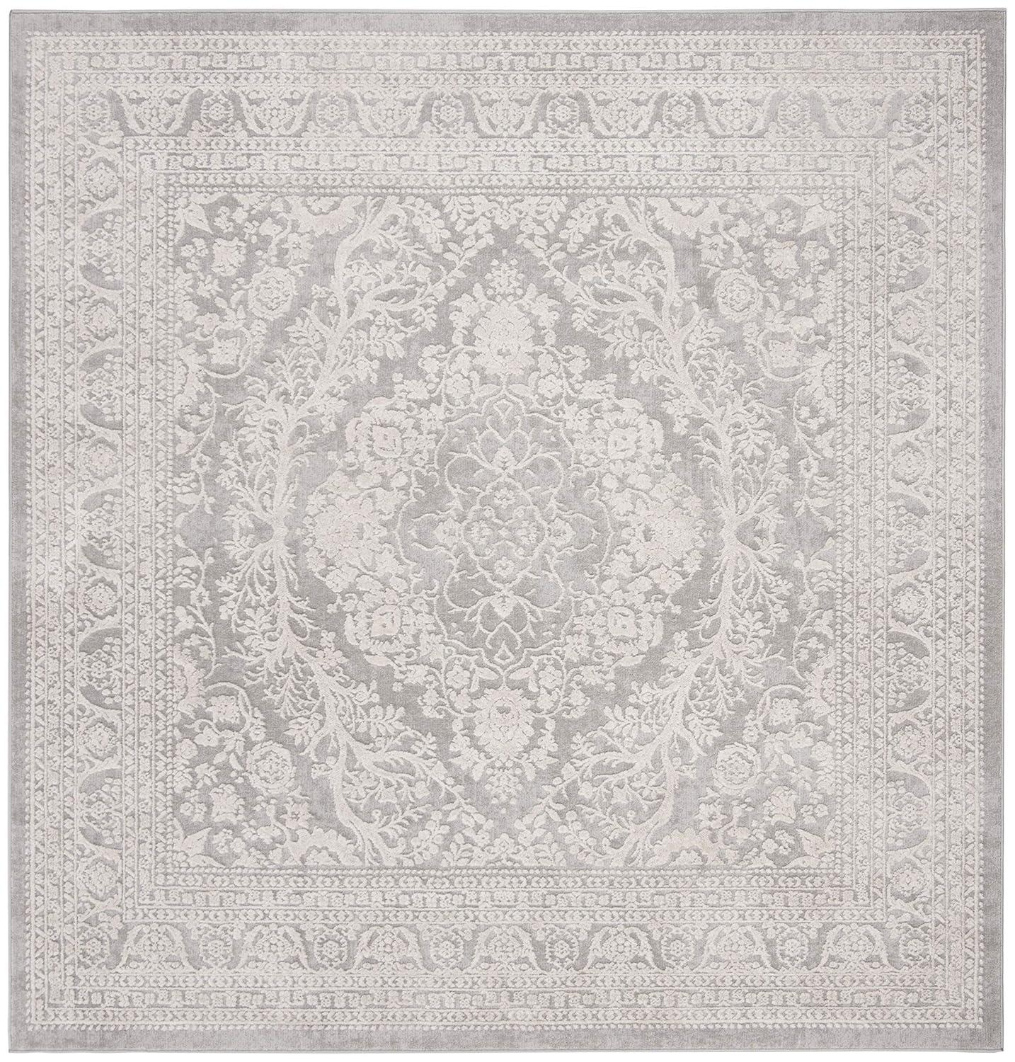 Reflection RFT668 Power Loomed Indoor Area Rug - Light Grey/Cream - 6'7"x6'7" - Safavieh.