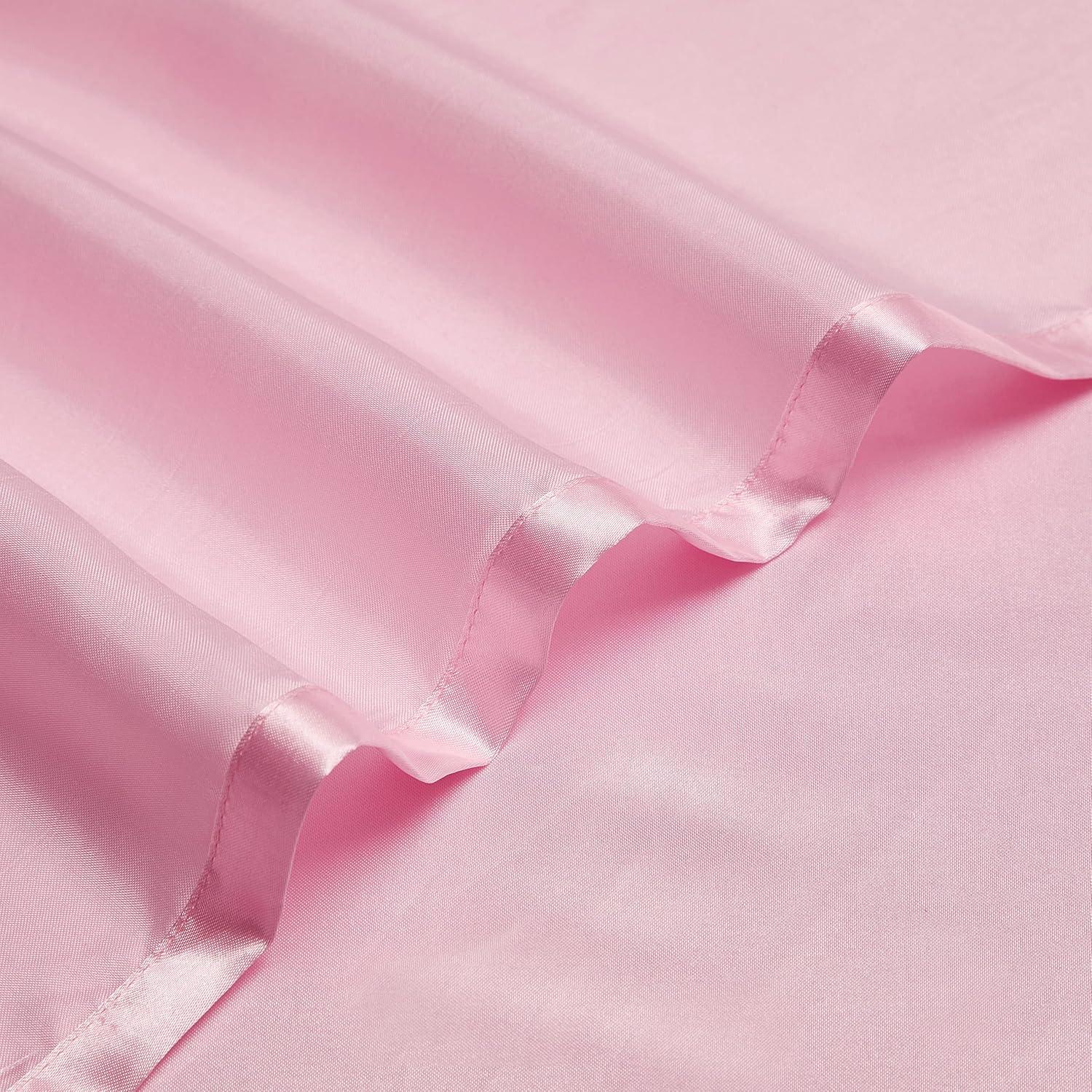 Queen Pink Satin Deep Pocket 4-Piece Sheet Set