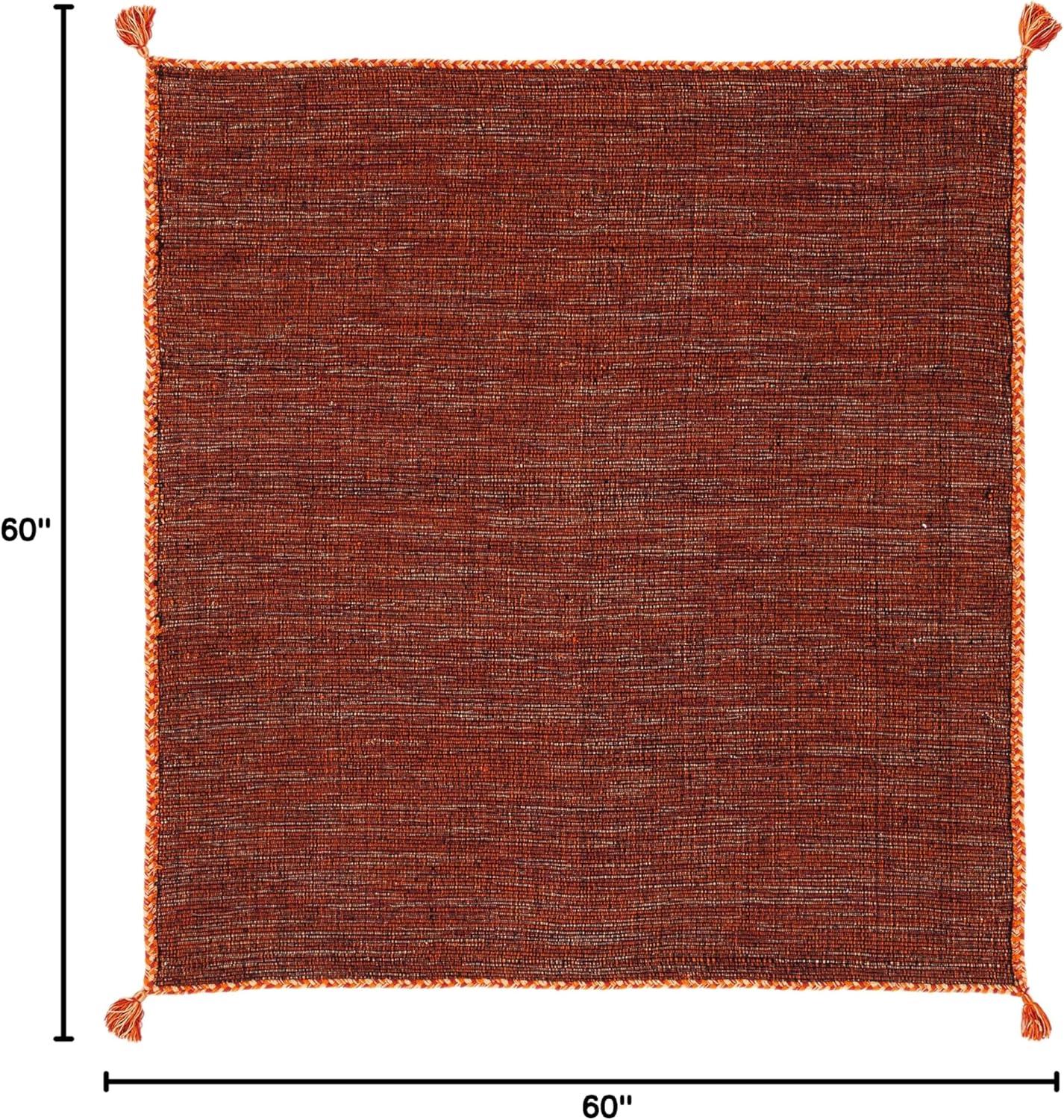 Montauk MTK150 Hand Woven Indoor Area Rug - Orange/Black - 5'x5' - Safavieh