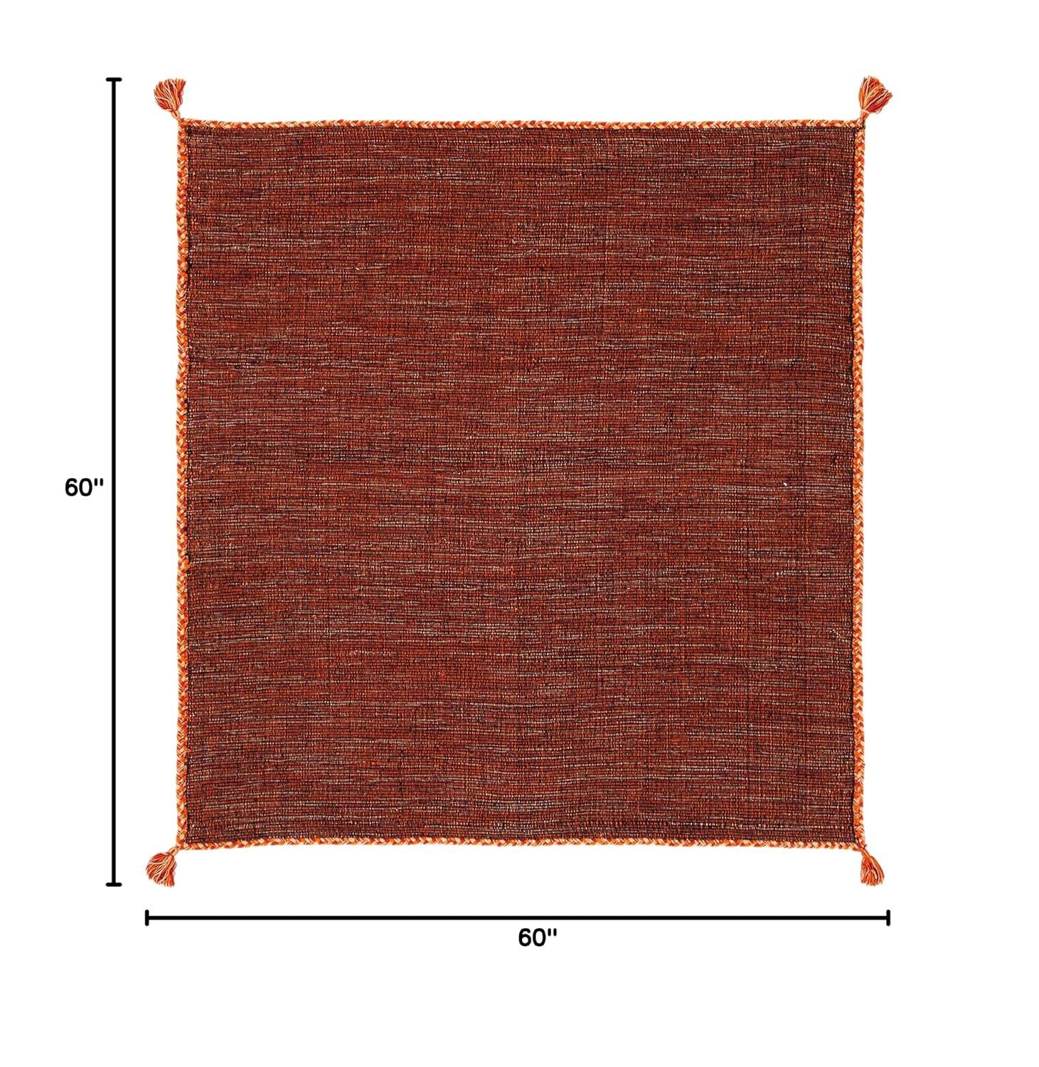 Montauk MTK150 Hand Woven Indoor Area Rug - Orange/Black - 5'x5' - Safavieh