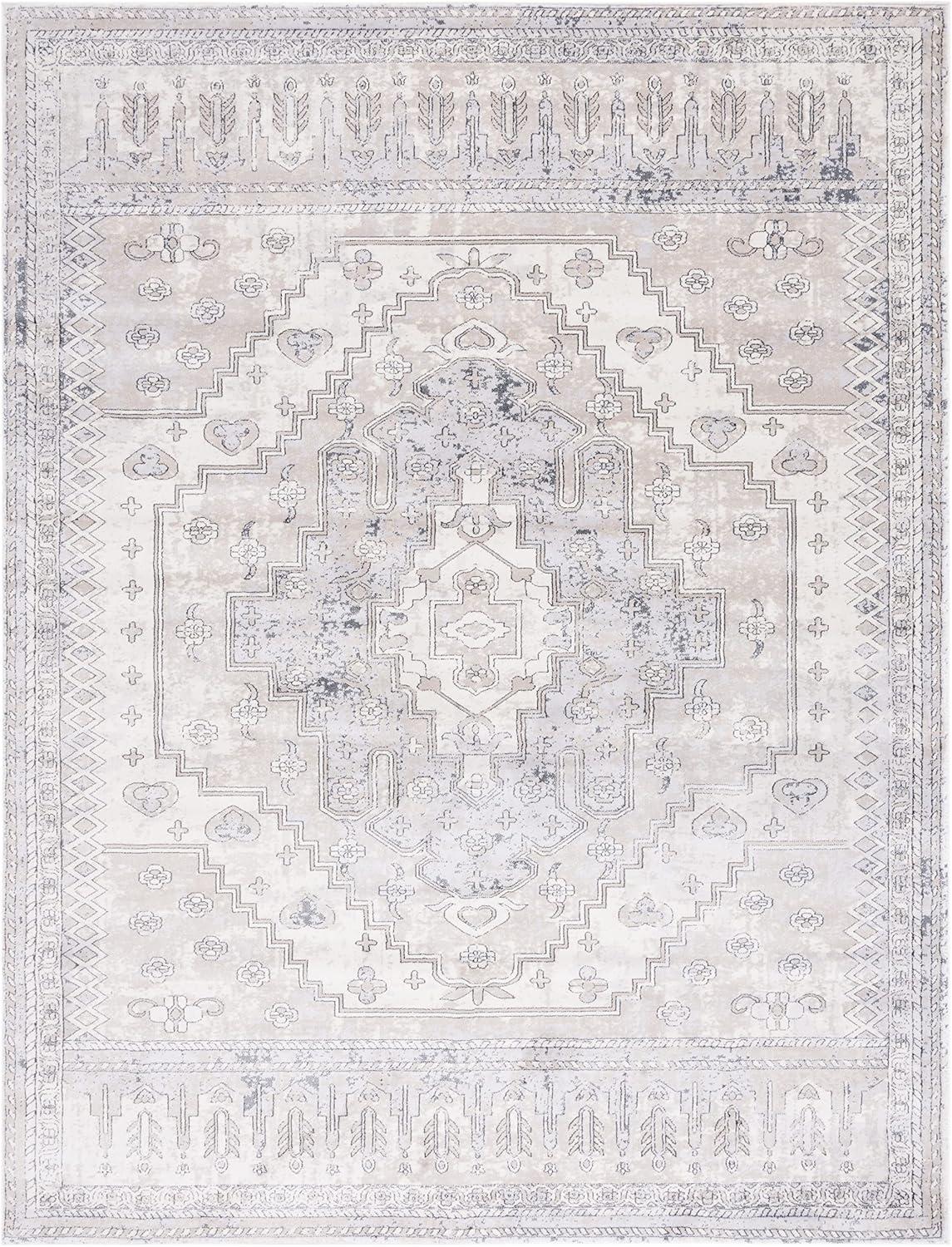 Carnegie CNG662 Power Loomed Area Rug - Ivory/Grey - 8'x10' - Safavieh.
