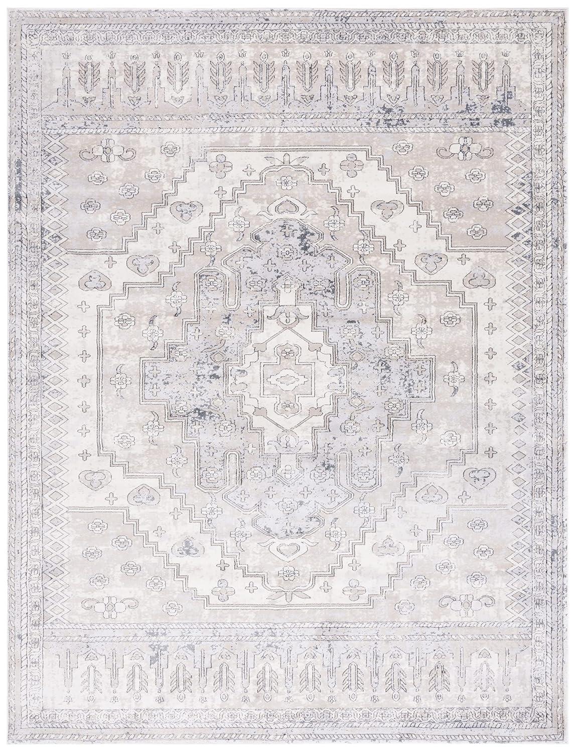 Carnegie CNG662 Power Loomed Area Rug - Ivory/Grey - 8'x10' - Safavieh.