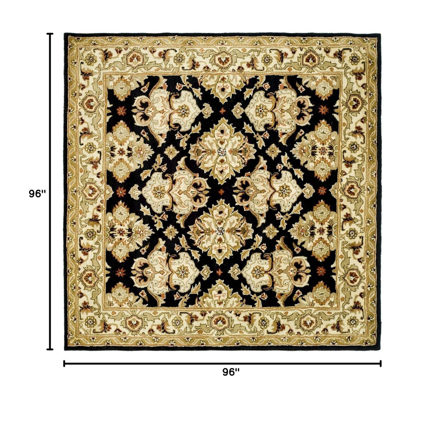 Heritage HG817 Hand Tufted Area Rug - Black/Ivory - 8'x8' - Safavieh.