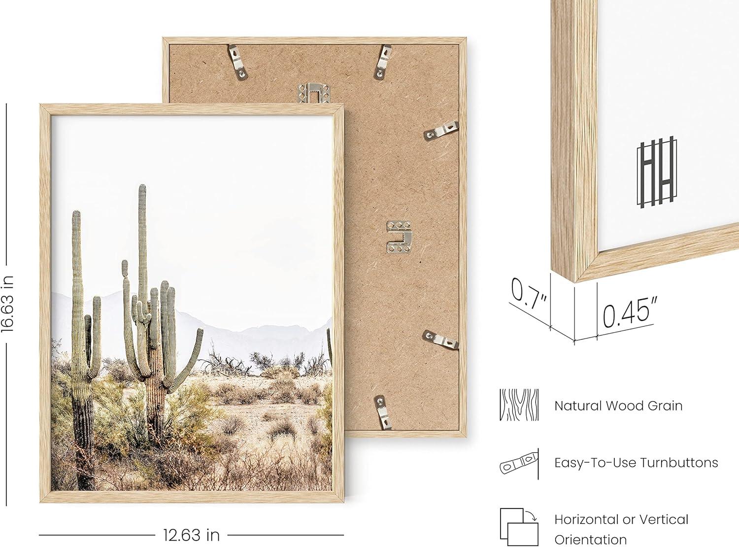 HAUS AND HUES Framed Western Wall Art - Set of 3 Desert Wall Art, Cactus Wall Decor, Framed Landscape Wall Art, Southwest Framed Art, Joshua Tree Wall Art, Framed Cactus Print (12x16, Beige Framed)