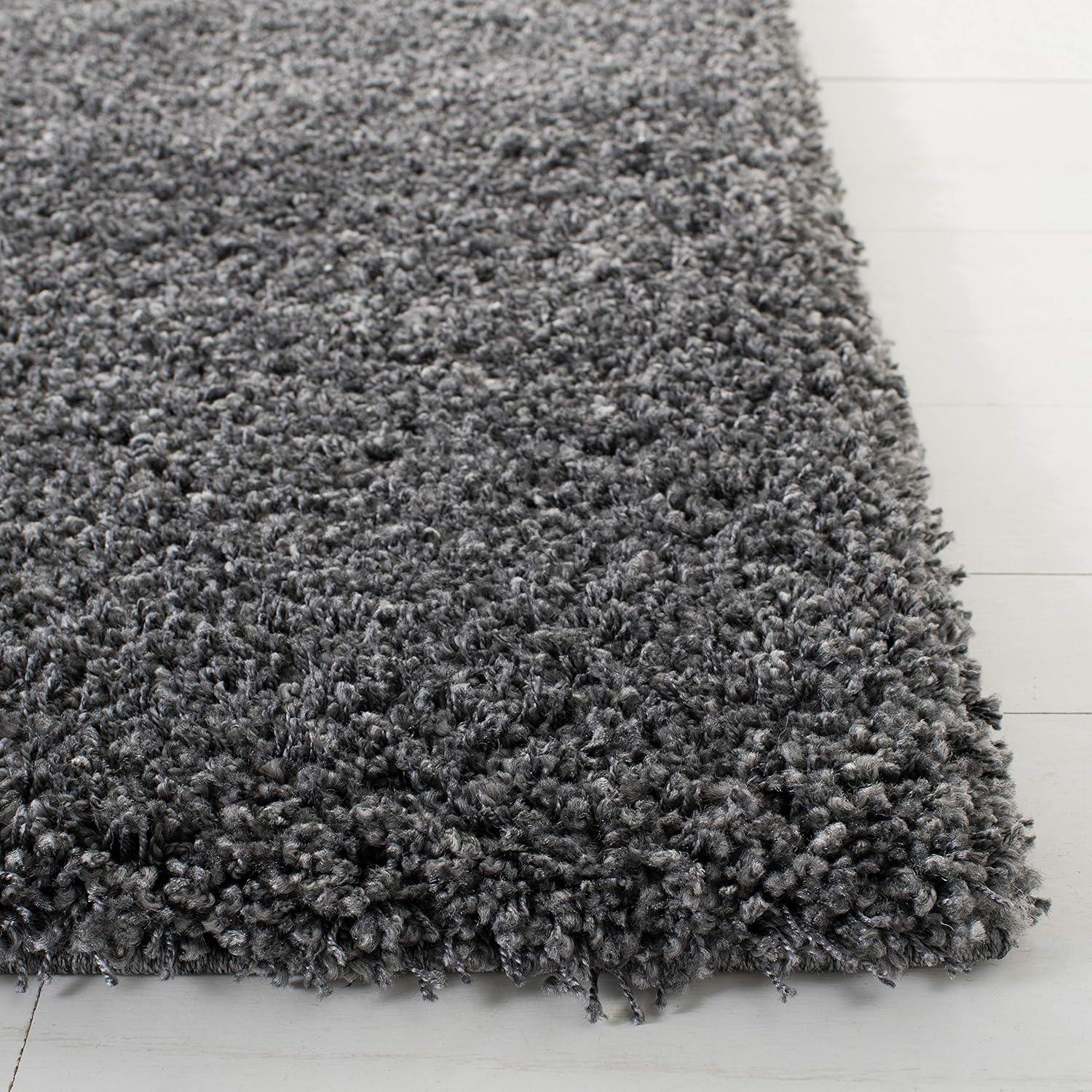 Shag SG151 Power Loomed Indoor Runner Rug - Dark Grey - 2'3"x9' - Safavieh.