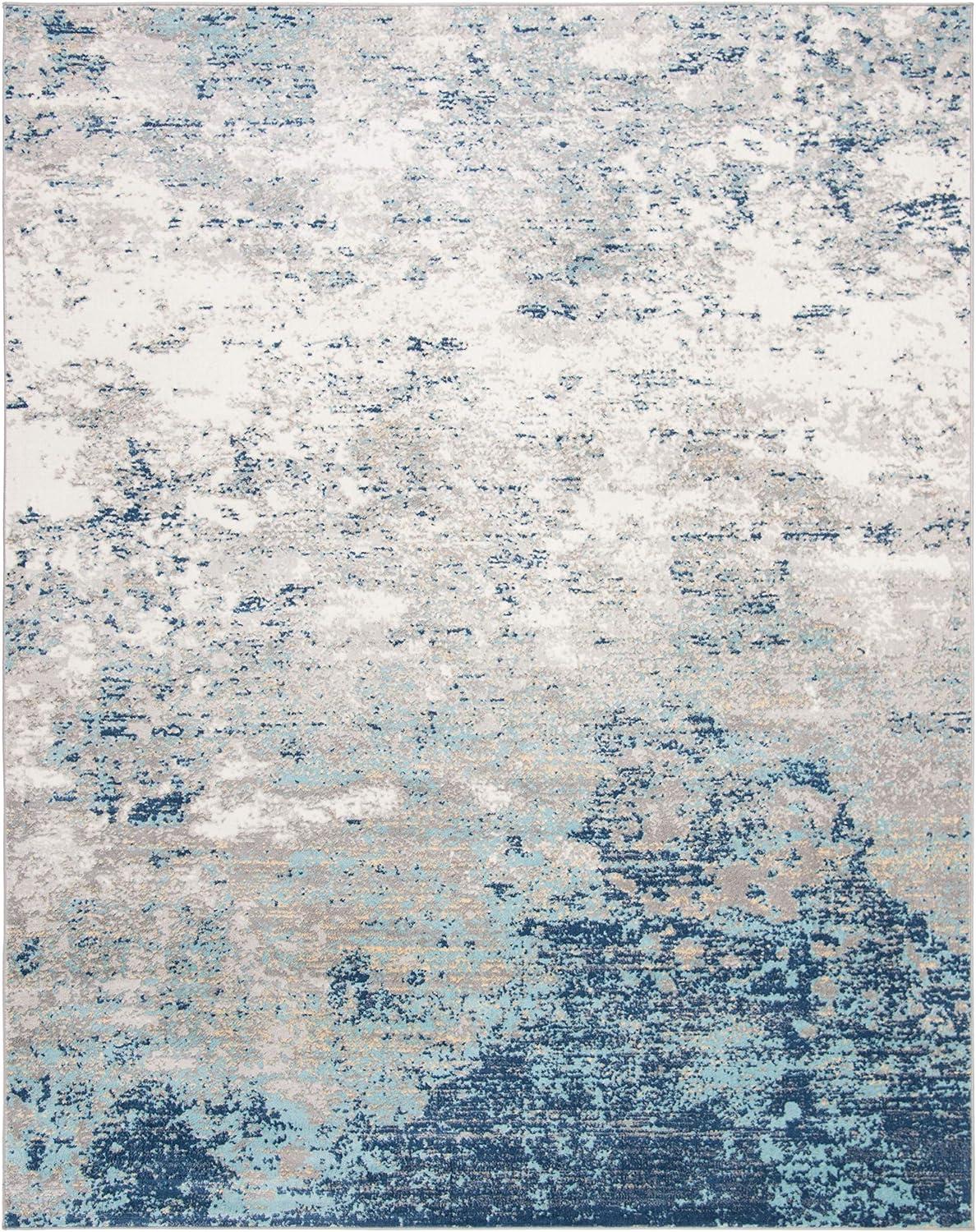 Gray Hand-knotted Synthetic 8' x 10' Rectangular Rug