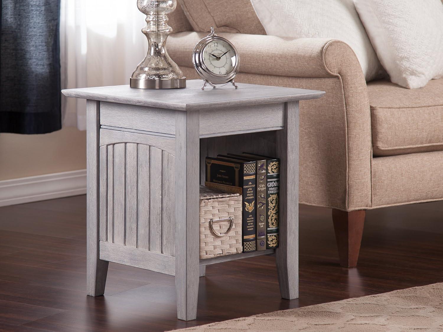 Nantucket Driftwood Square End Table with Storage