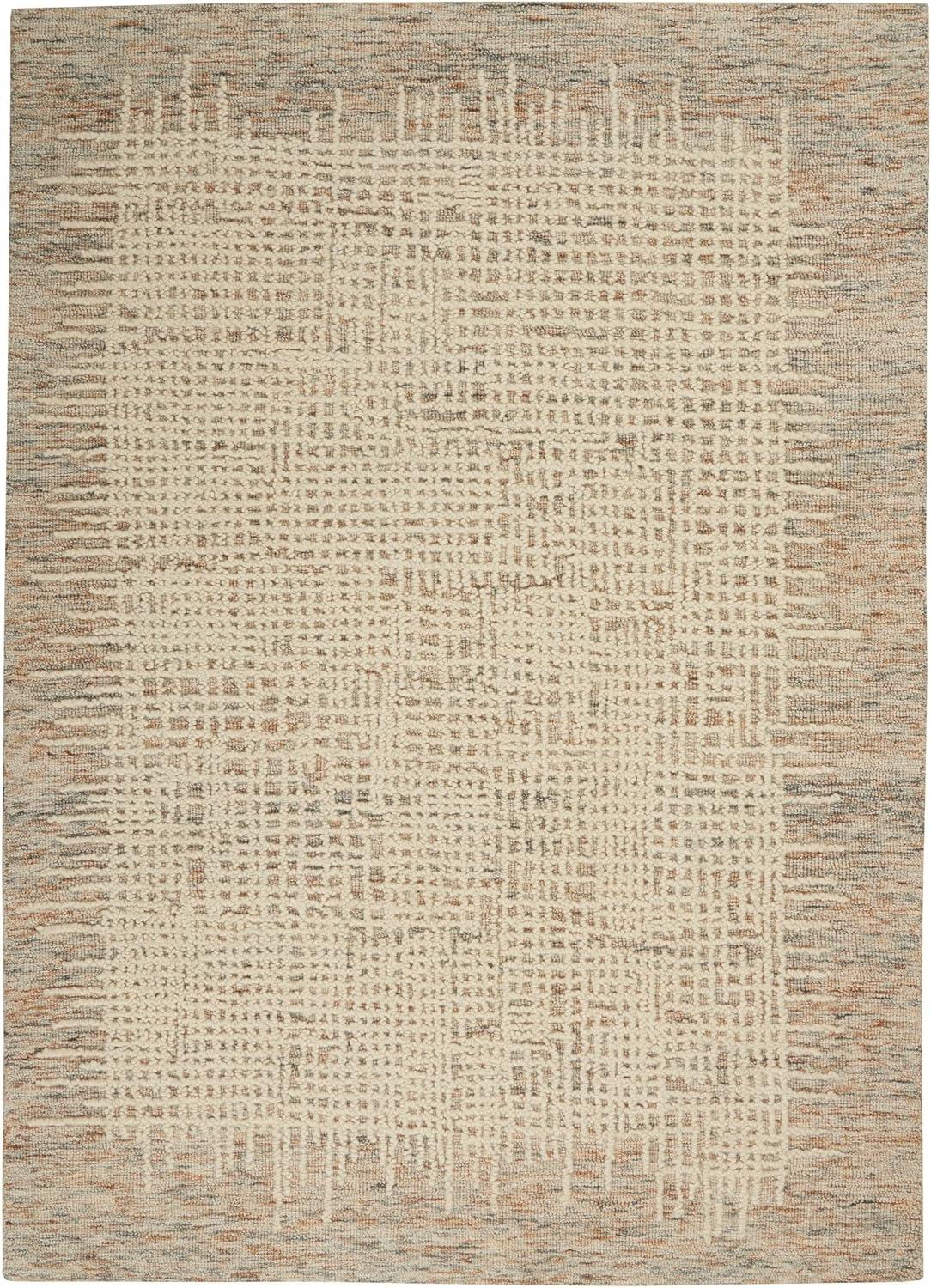 Hand-Tufted Rustic Beige Multi Wool 8' x 10' Area Rug