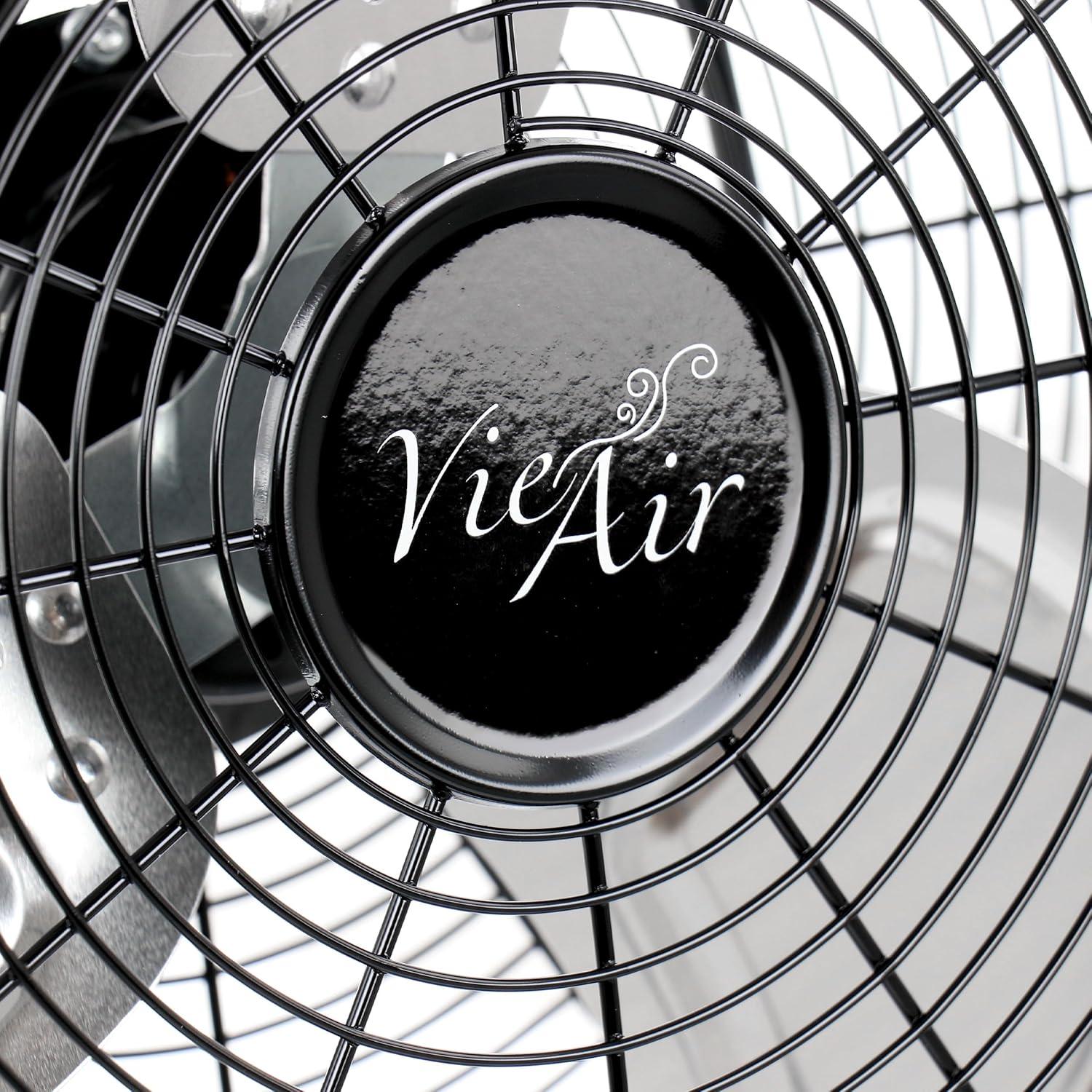 Vie Air Twin 12 Inch High Velocity All Metal Tilting 3 Speed Floor Fan