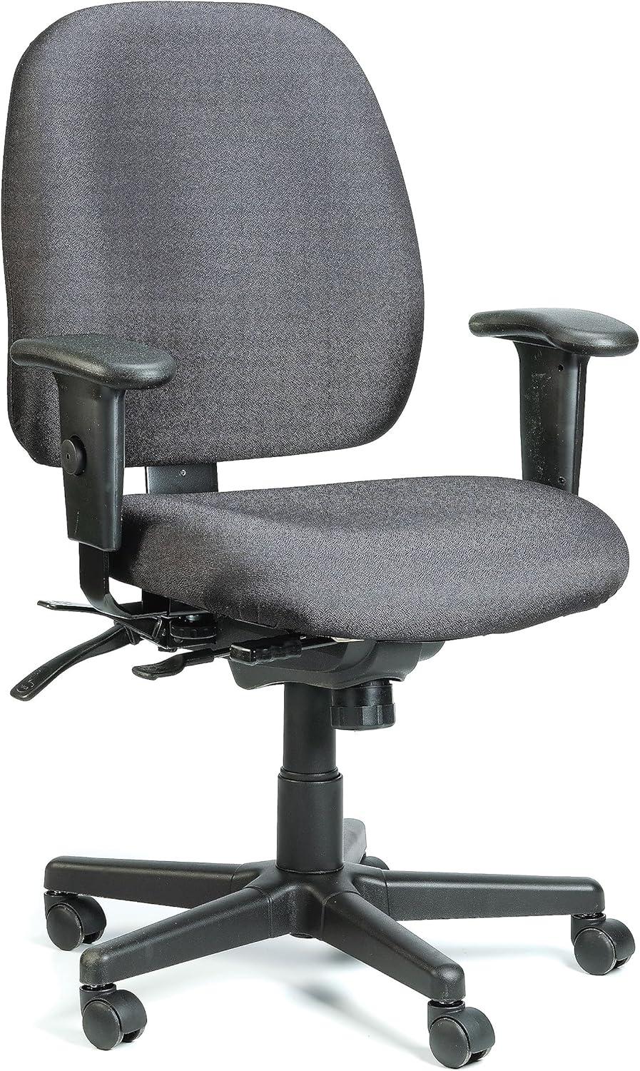 Eurotech 4 x 4 Multi Function Ergonomic Office Desk Chair w/ Armrests, Black