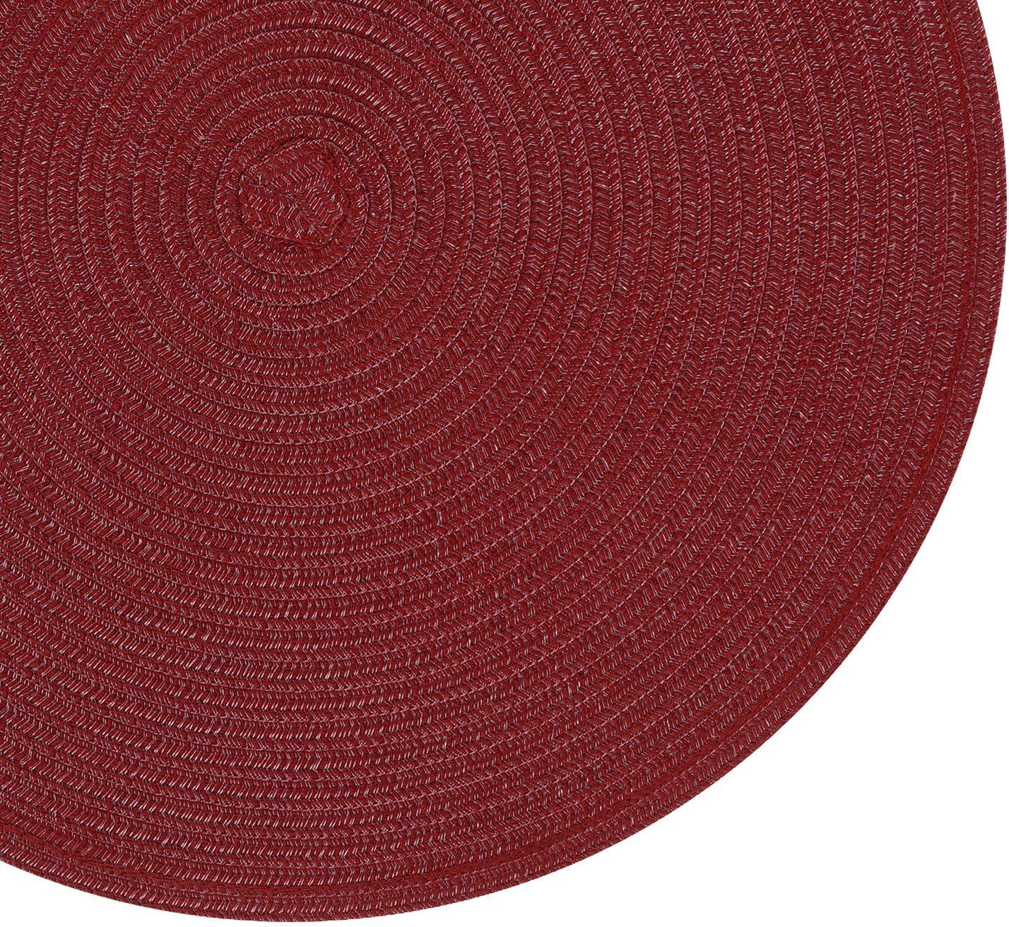 Red 15" Round Cotton Braided Placemats, Set of 4