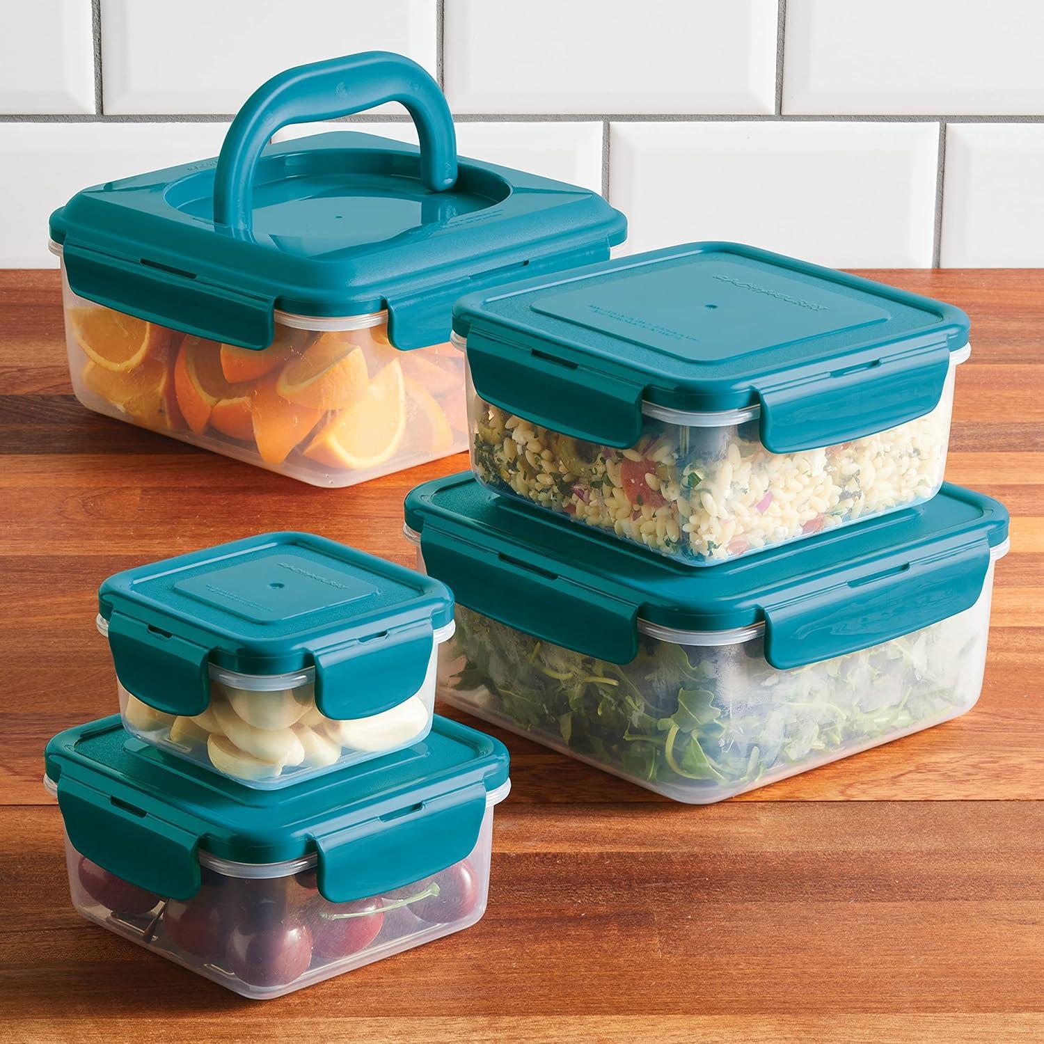 Leak-Proof Nestable Square 5 Container Food Storage Set