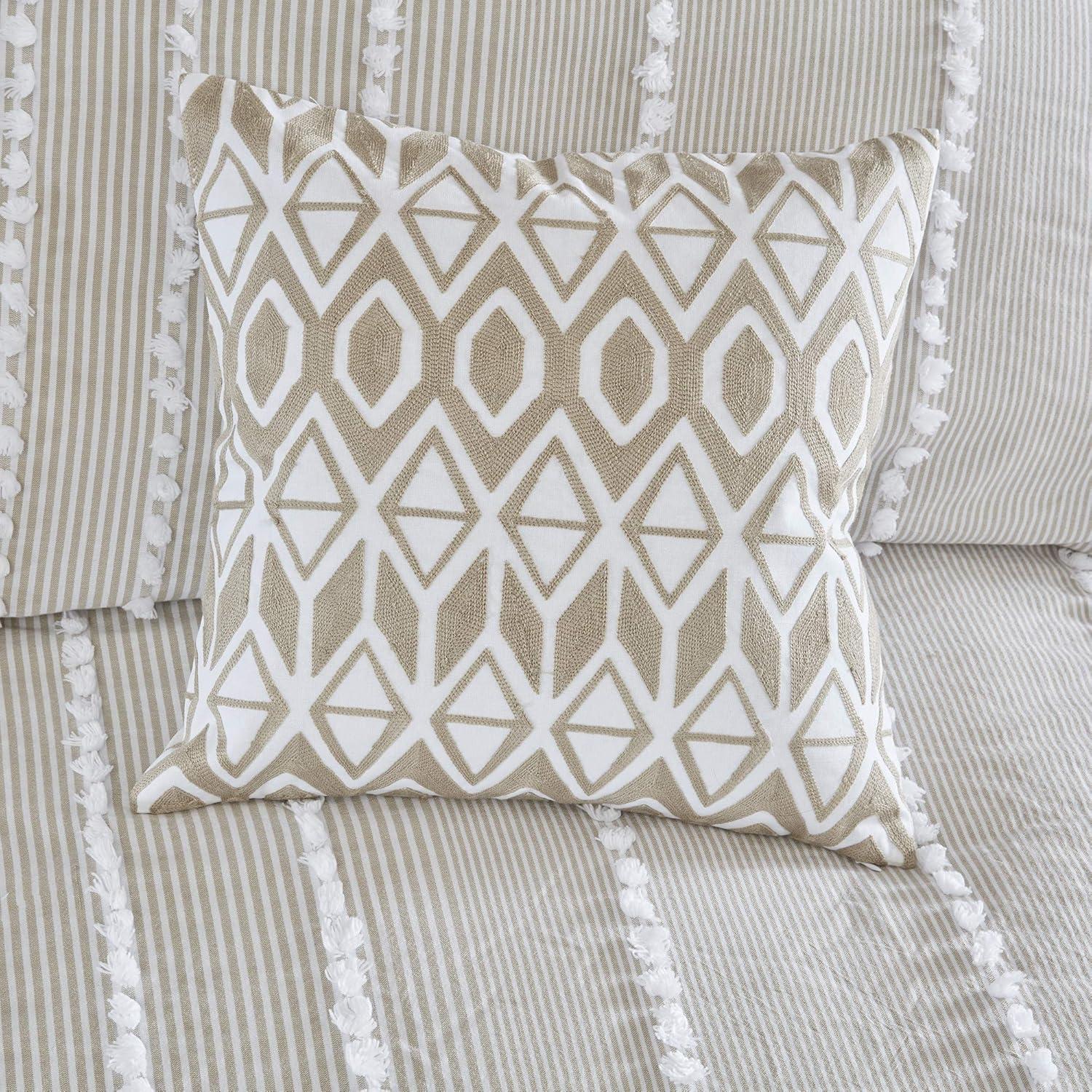 Anslee Embroidered Cotton Throw Pillow