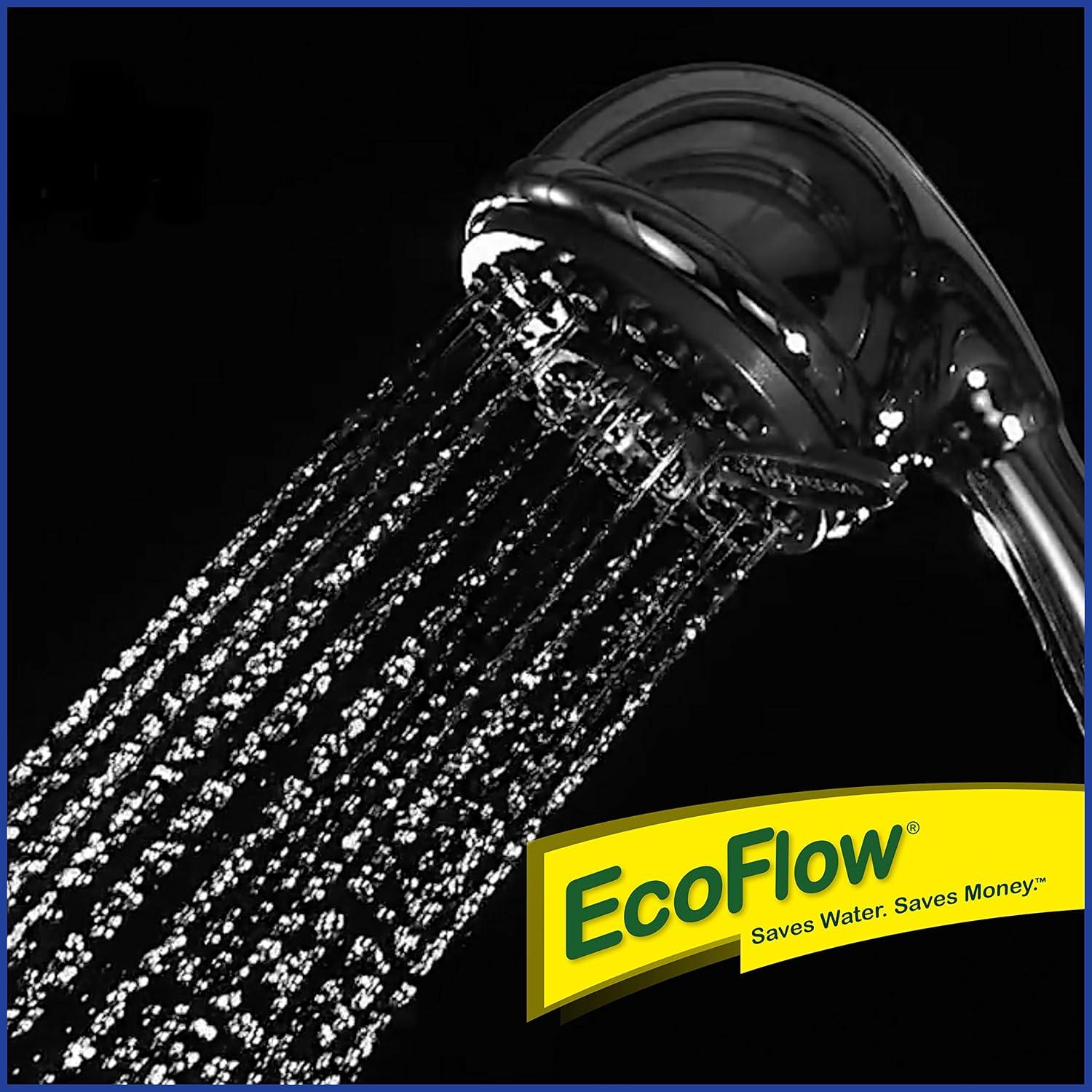 Waterpik EcoFlow Hand Held Shower Head 4-mode Chrome : Microfiber, Machine Washable, Non-Slip Backing