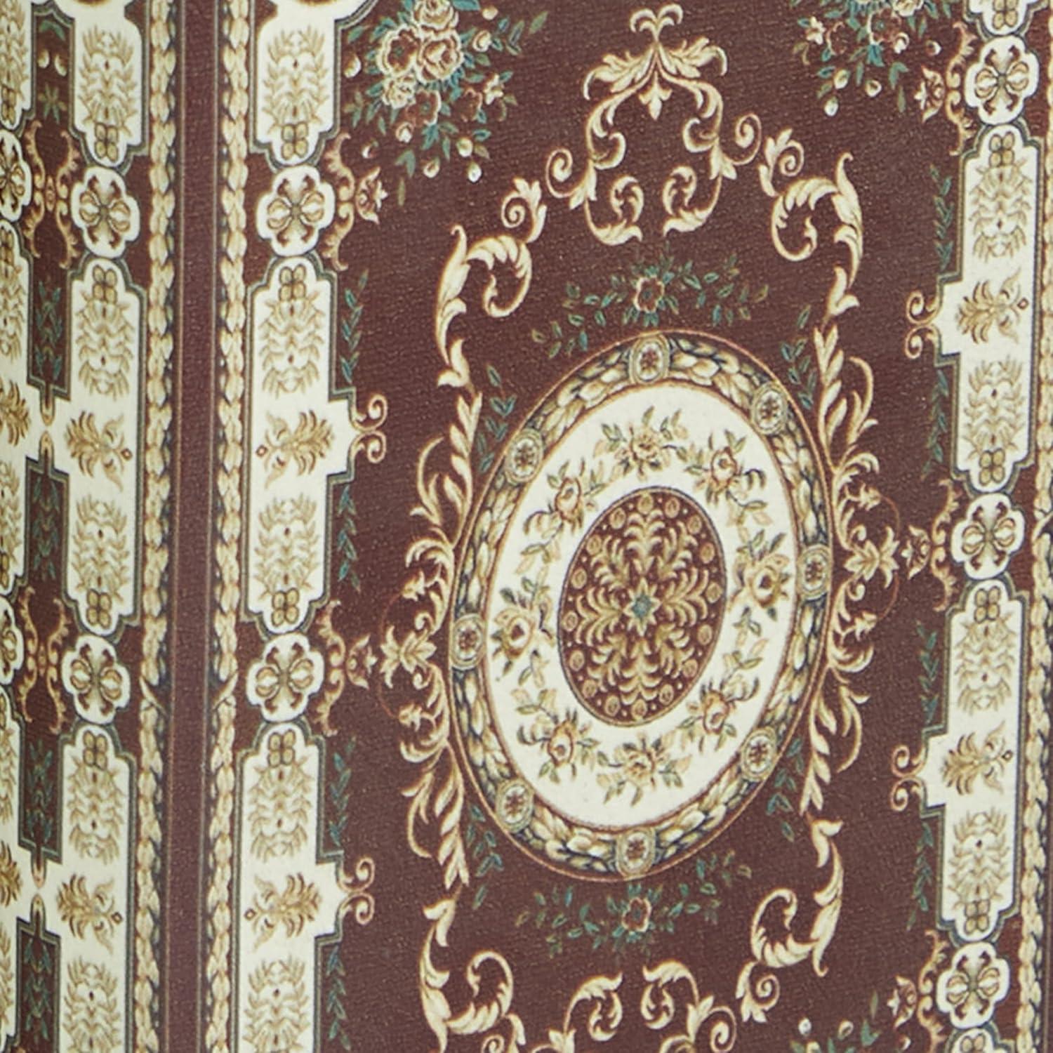 Deco 79 Canvas Decorative Box Storage Book Book Shaped Boxes with Arabesque Pattern and Gold Page Inspired Detail, Set of 3 Decorative Keepsake Boxes 12, 10, 8" H, Red