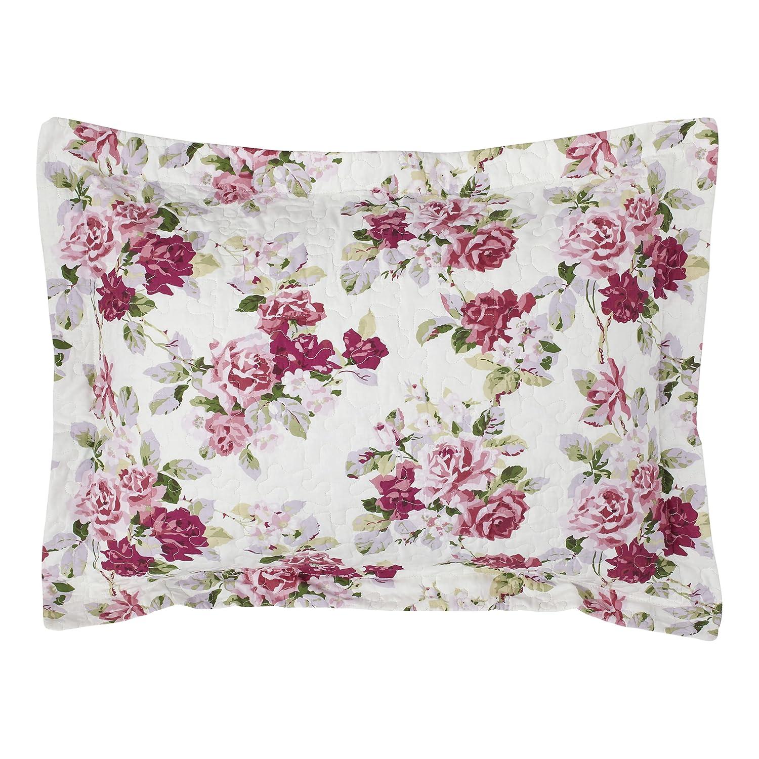 Laura Ashley Laura Ashley Lidia Cotton Reversible Pink Quilt Set