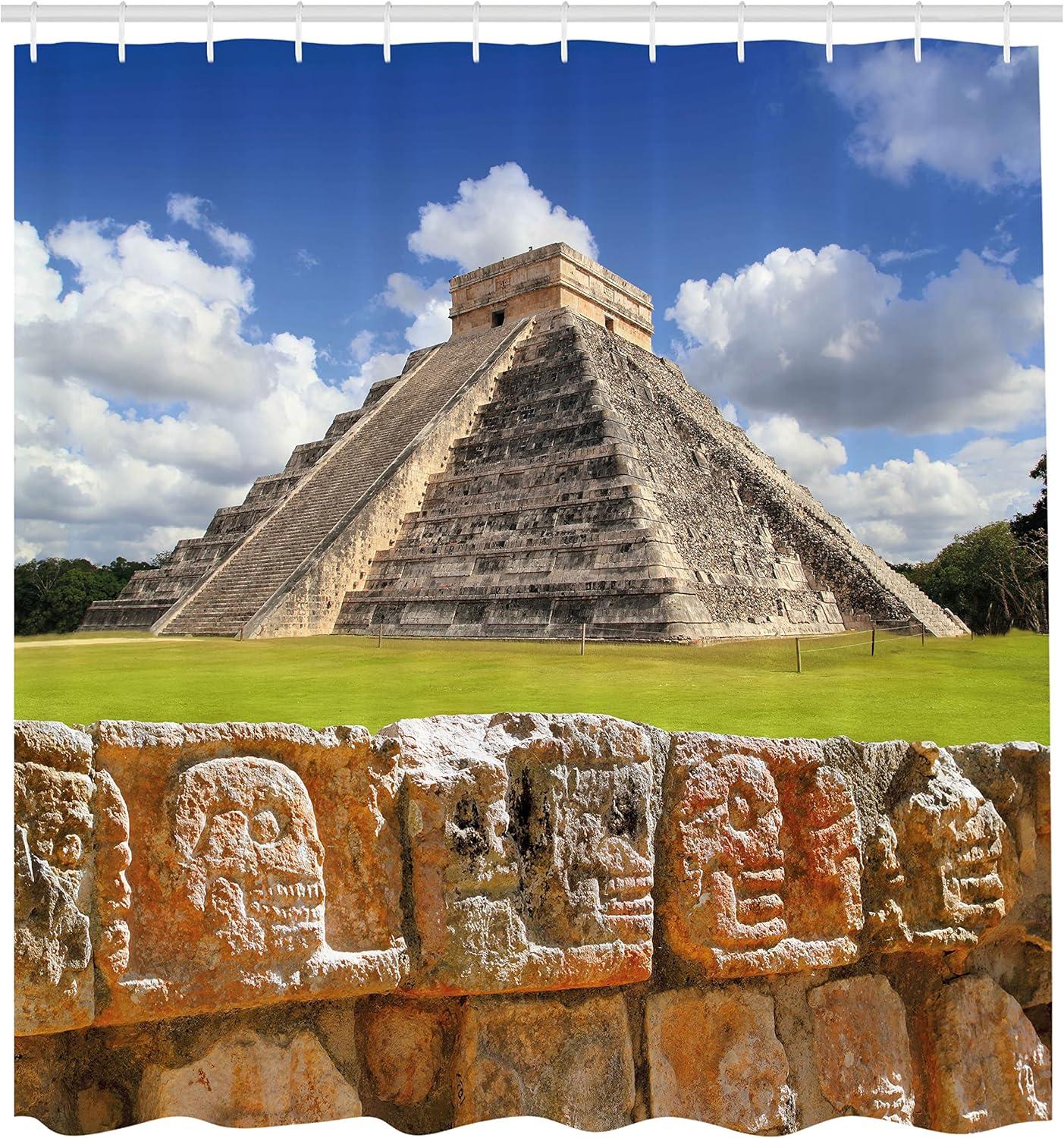 Ambesonne Antique Shower Curtain, Old Vintage, 69"Wx70"L, Petrol Blue Marigold