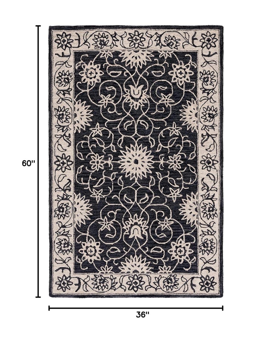 Jardin JAR601 Hand Tufted Accent Rug - Navy/Ivory - 3'x5' - Safavieh