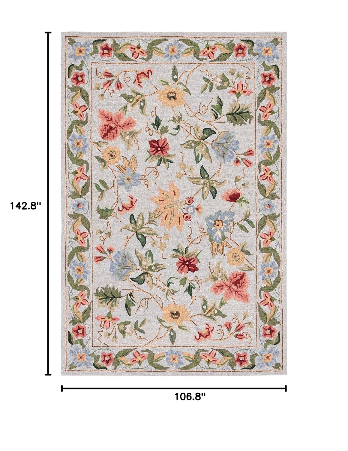 SAFAVIEH Chelsea Gisselle Bordered Wool Area Rug, Grey, 9' x 12'