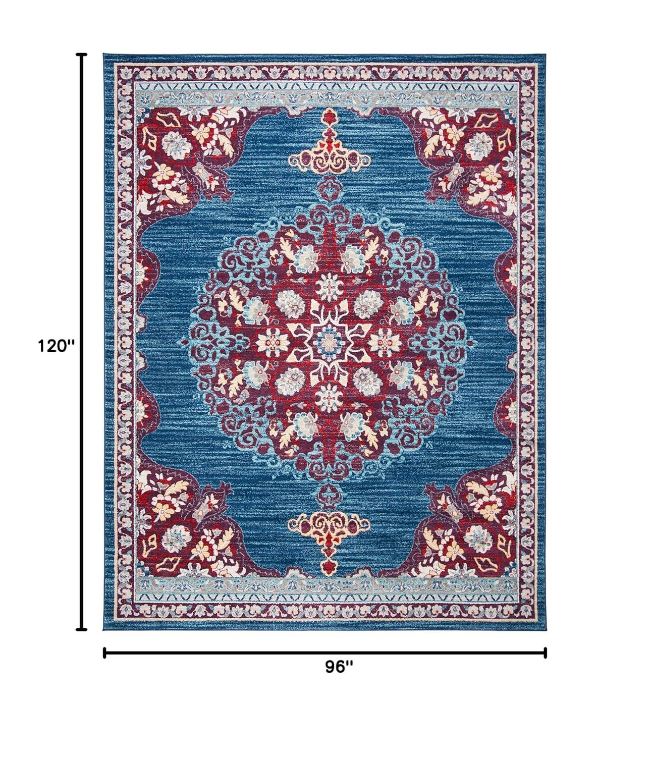 Brentwood BNT867 Power Loomed Indoor Area Rug - Navy/Burgundy - 8'x10' - Safavieh
