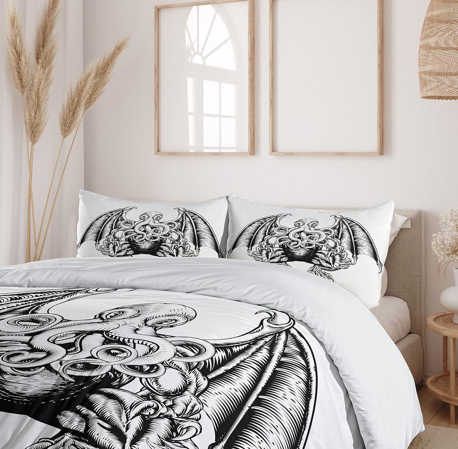 Ambesonne Kraken Modern & Contemporary Duvet Cover Set