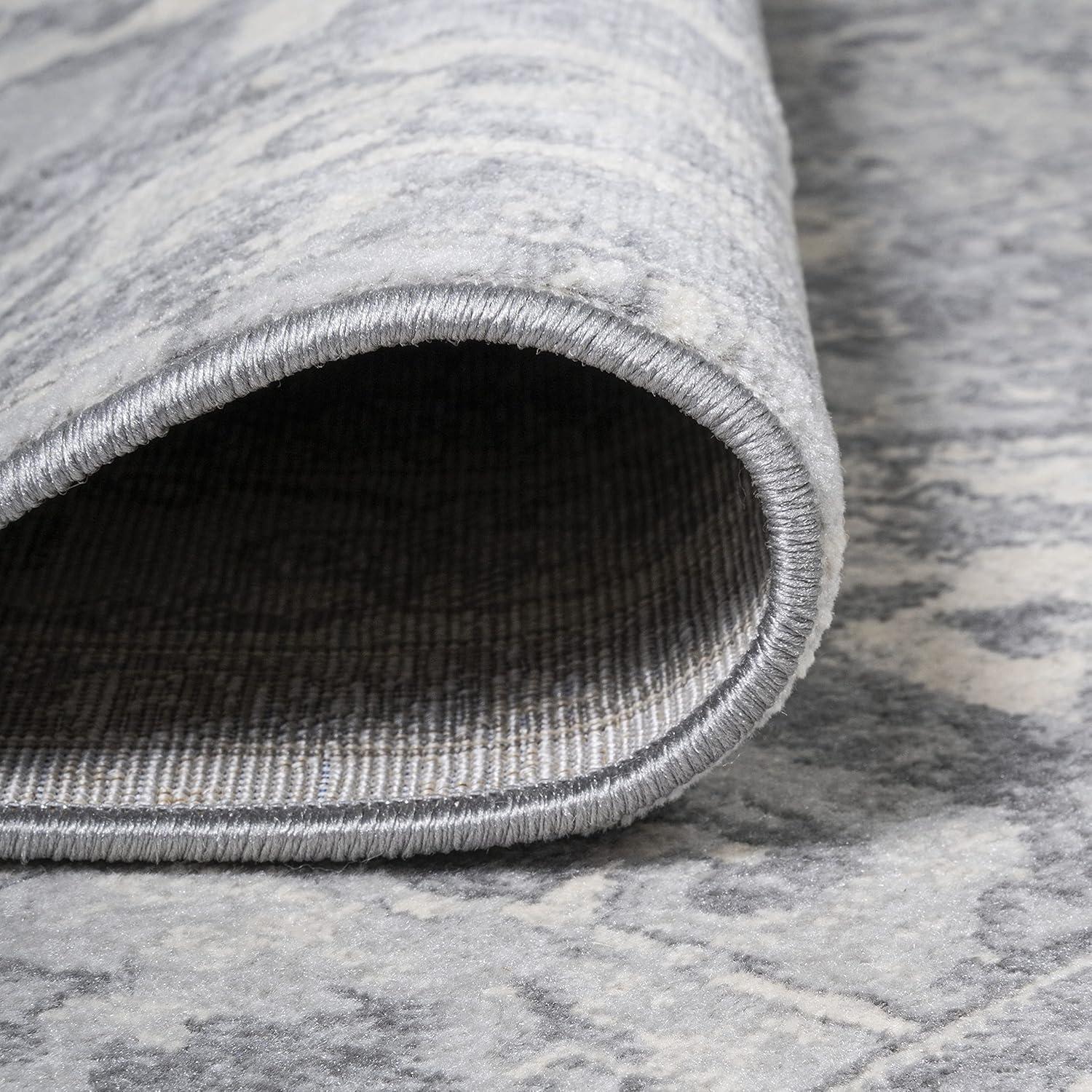2' X 10' Modern Persian Vintage Medallion Runner Rug, Light Gray/Ivory - JONATHAN Y