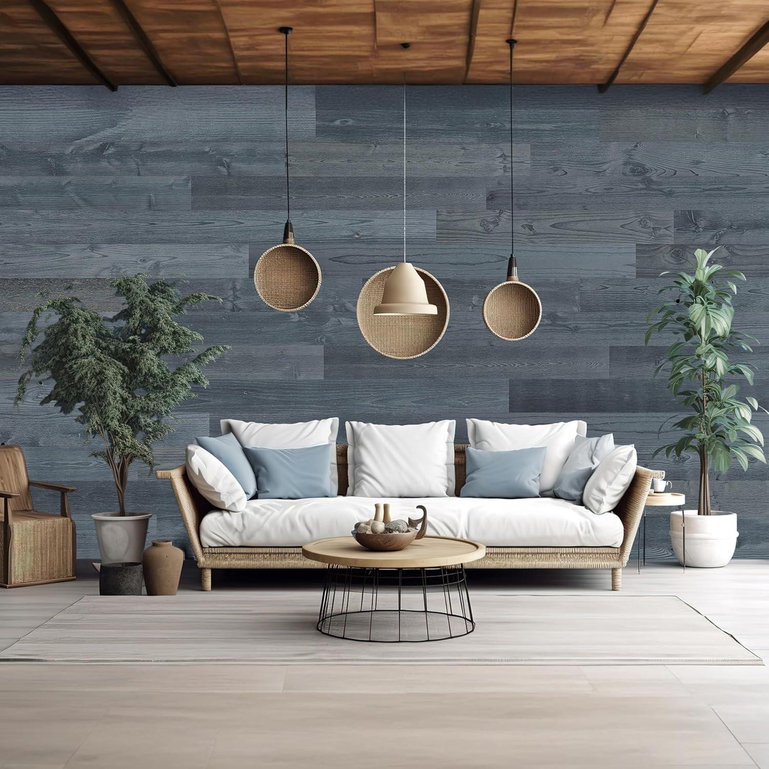 Timberchic River Reclaimed Wooden Wall planks - Simple Peel & Stick Wall Covering Application for DIY Accent Wall & Home Improvement - Modern, Premium Wall Paneling