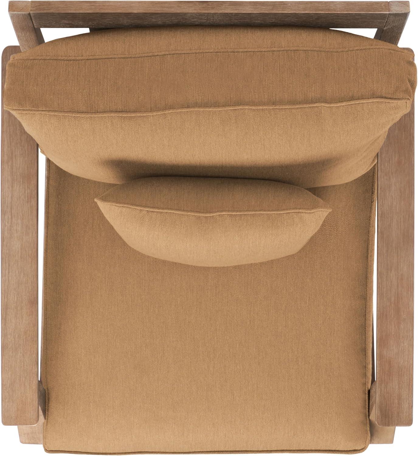SAFAVIEH Couture Martinique Coastal Eucalyptus Wood Solid Armchair, Natural/Grey