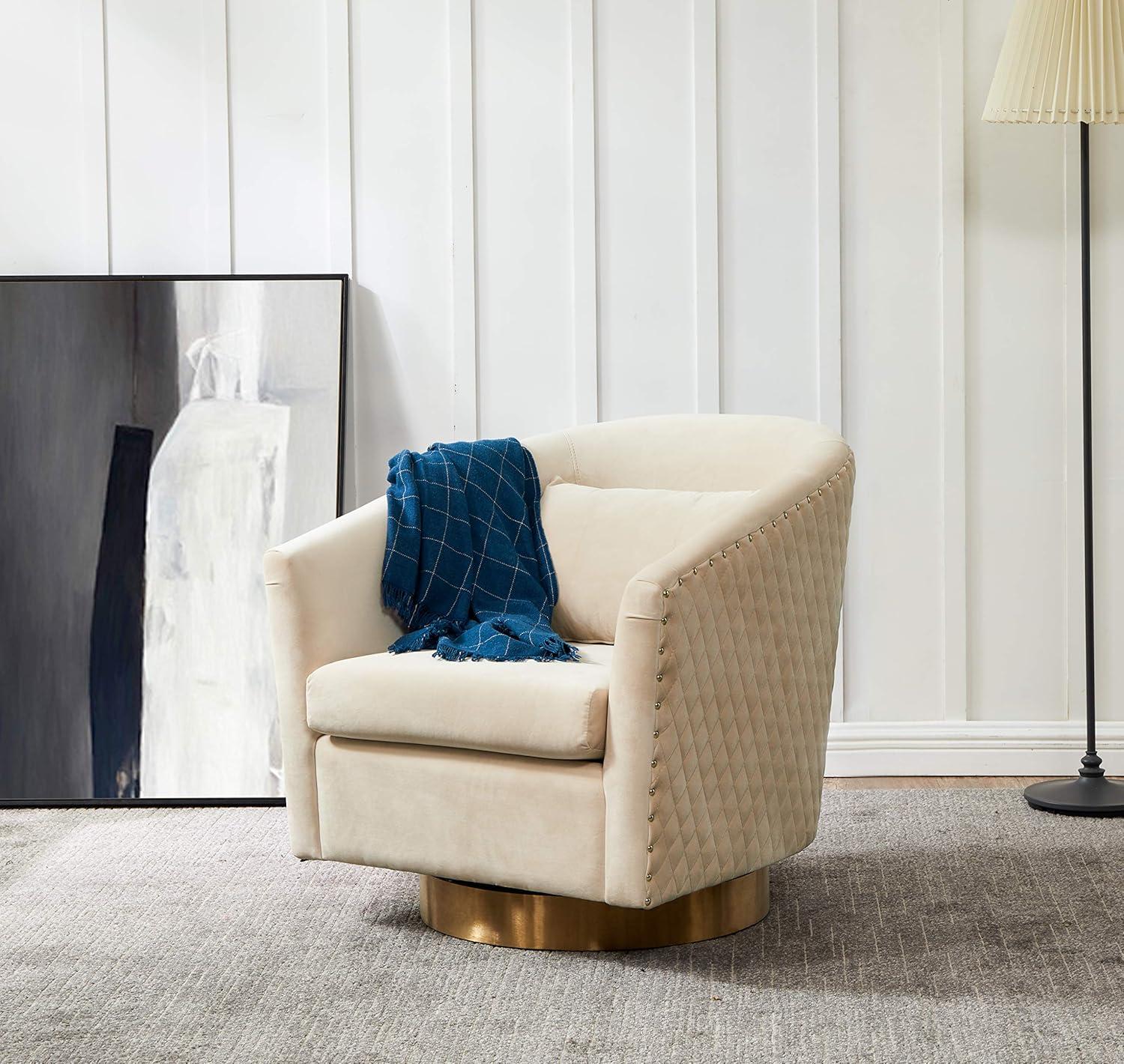 Skye Upholstered Swivel Barrel Chair