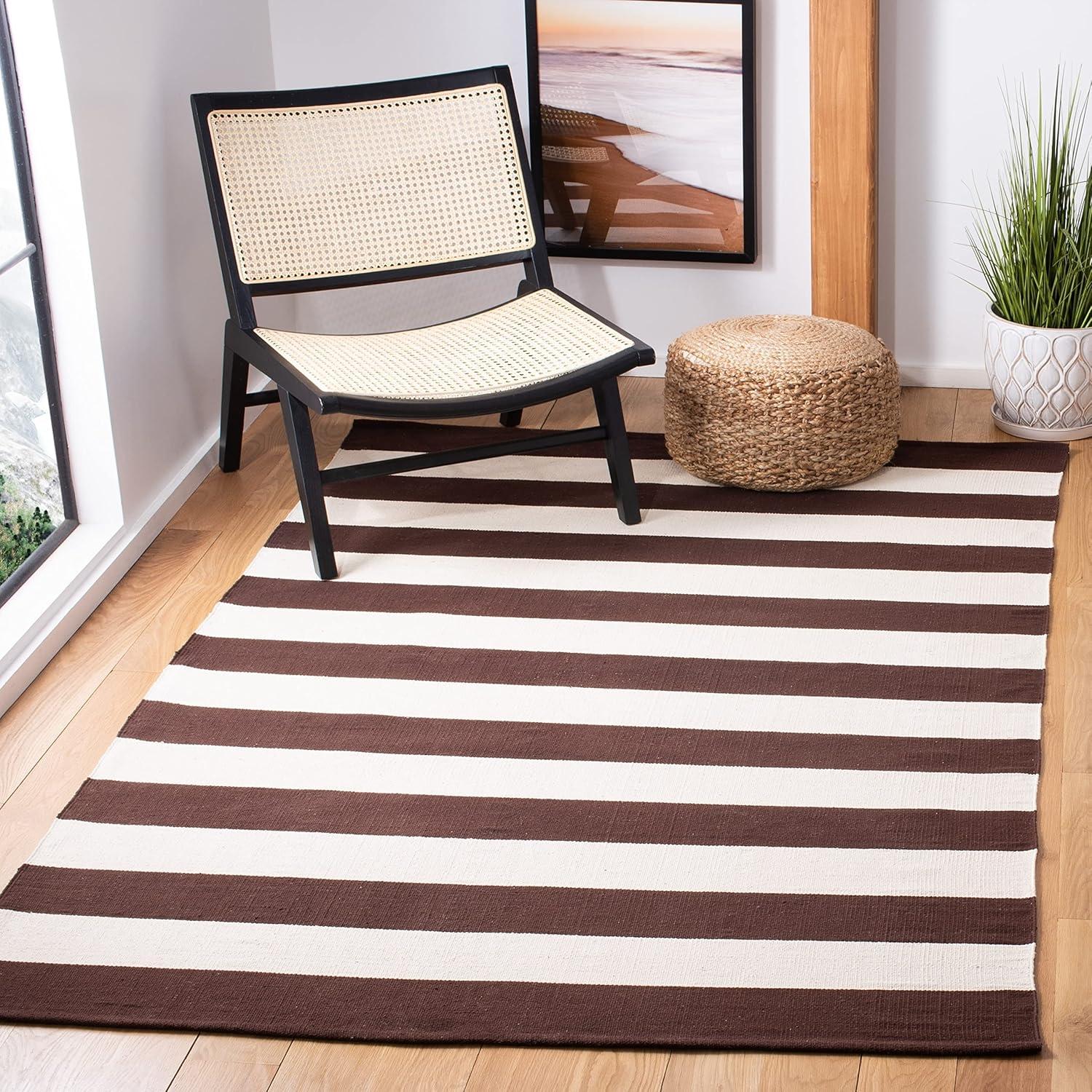 Montauk MTK712 Hand Woven Indoor Area Rug - Chocolate/Ivory - 9'x12' - Safavieh