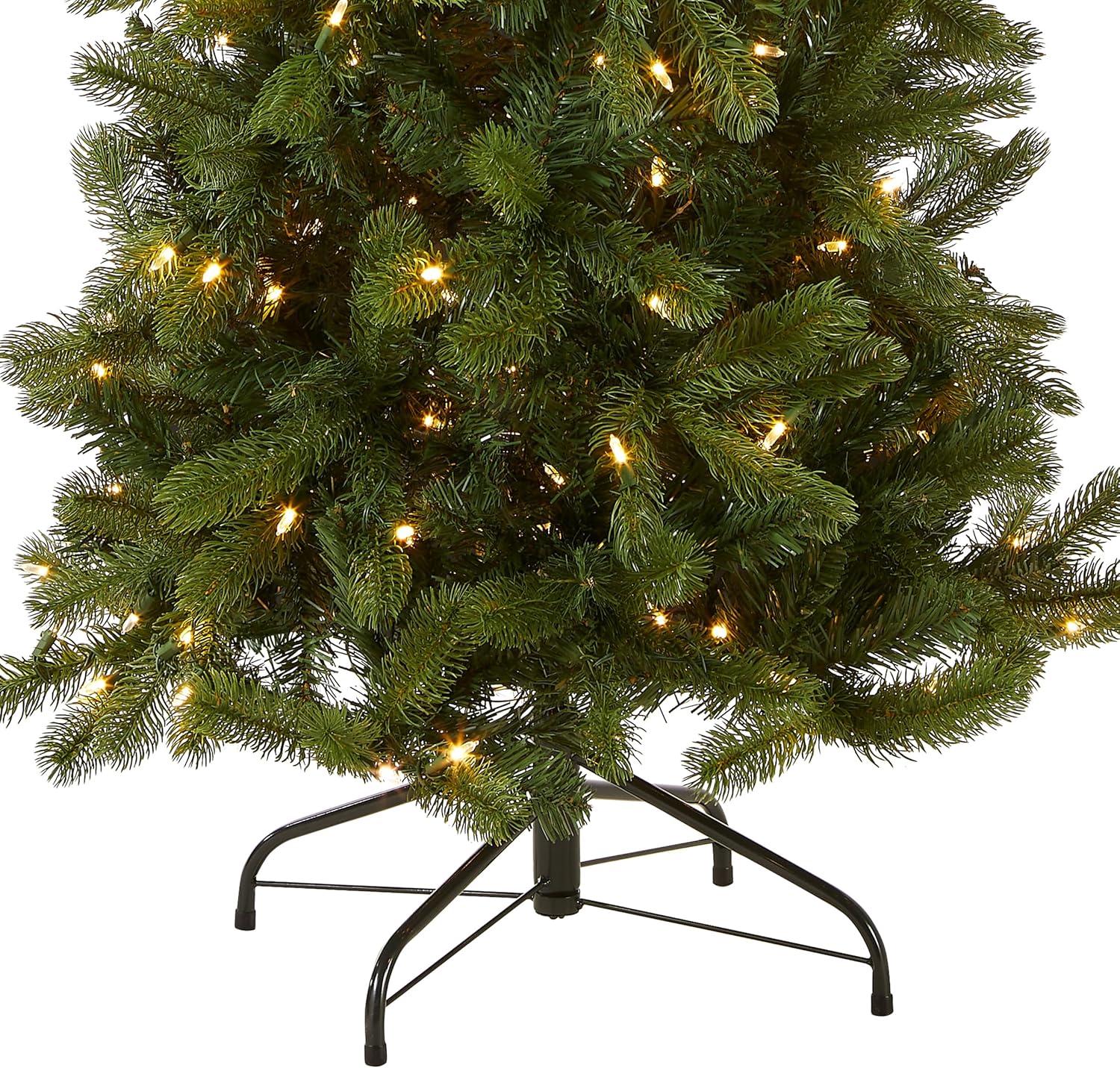 Prelit Slim Downswept Douglas Fir Artificial Christmas Tree Dual Color Lights - National Tree Company