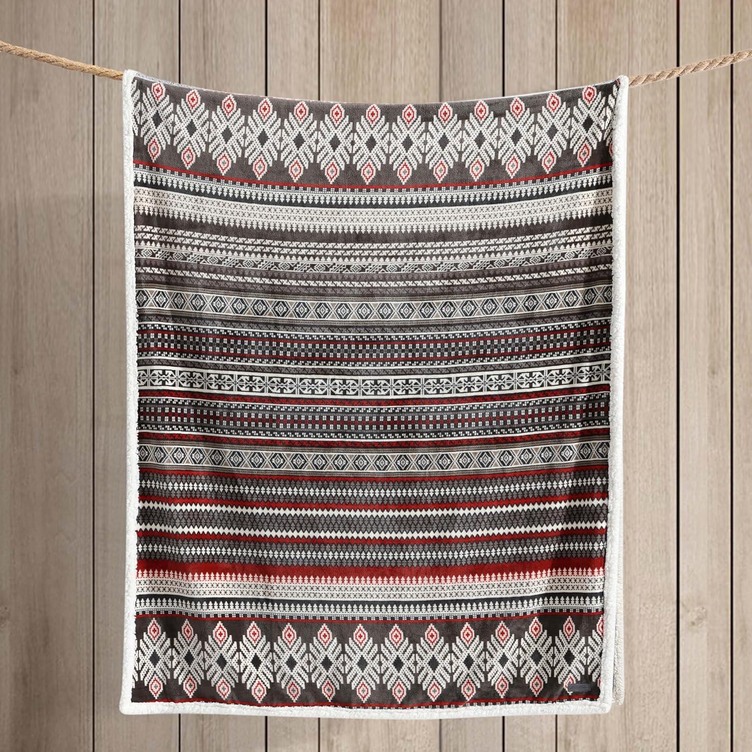 Eddie Bauer Eddie Bauer Printed Plush Fleece/Sherpa Throw Blankets