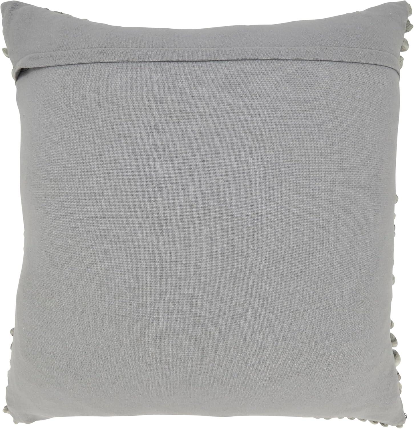 Saro Lifestyle Outdoor Oasis Tufted Poly Filled Throw Pillow, Gray, 20"x20"