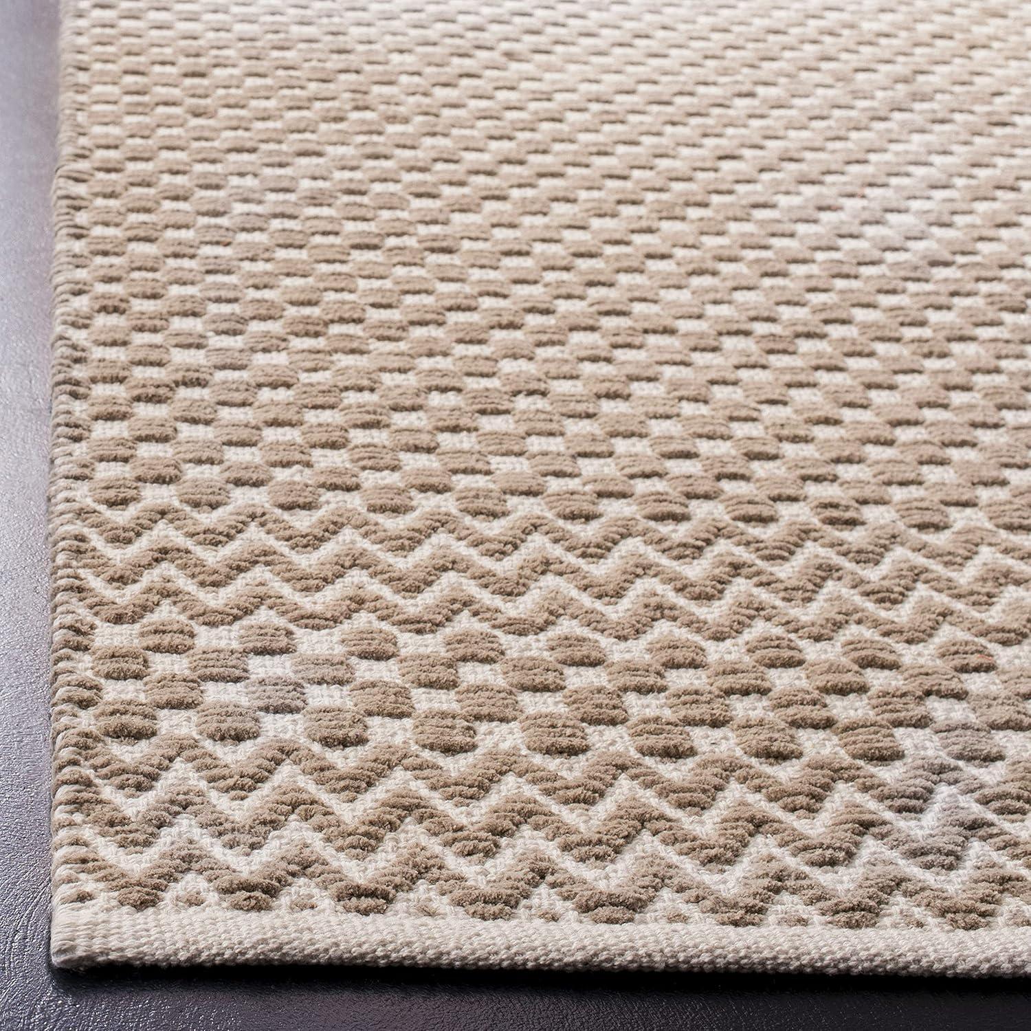 Boston BOS686 Flat Weave Indoor Area Rug - Taupe - 4'x6' - Safavieh
