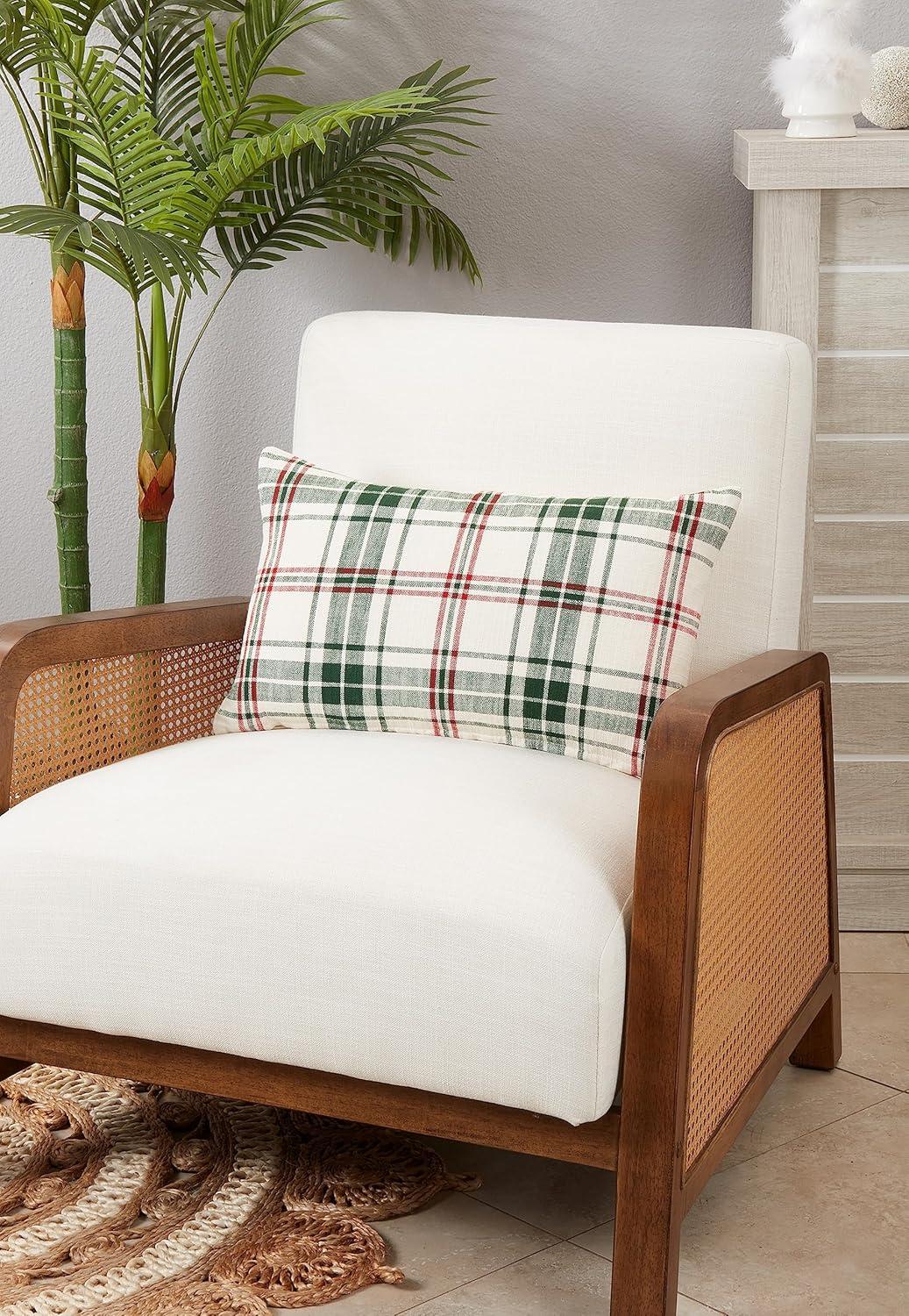 Saro Lifestyle Traditional Plaid Throw Pillow Cover