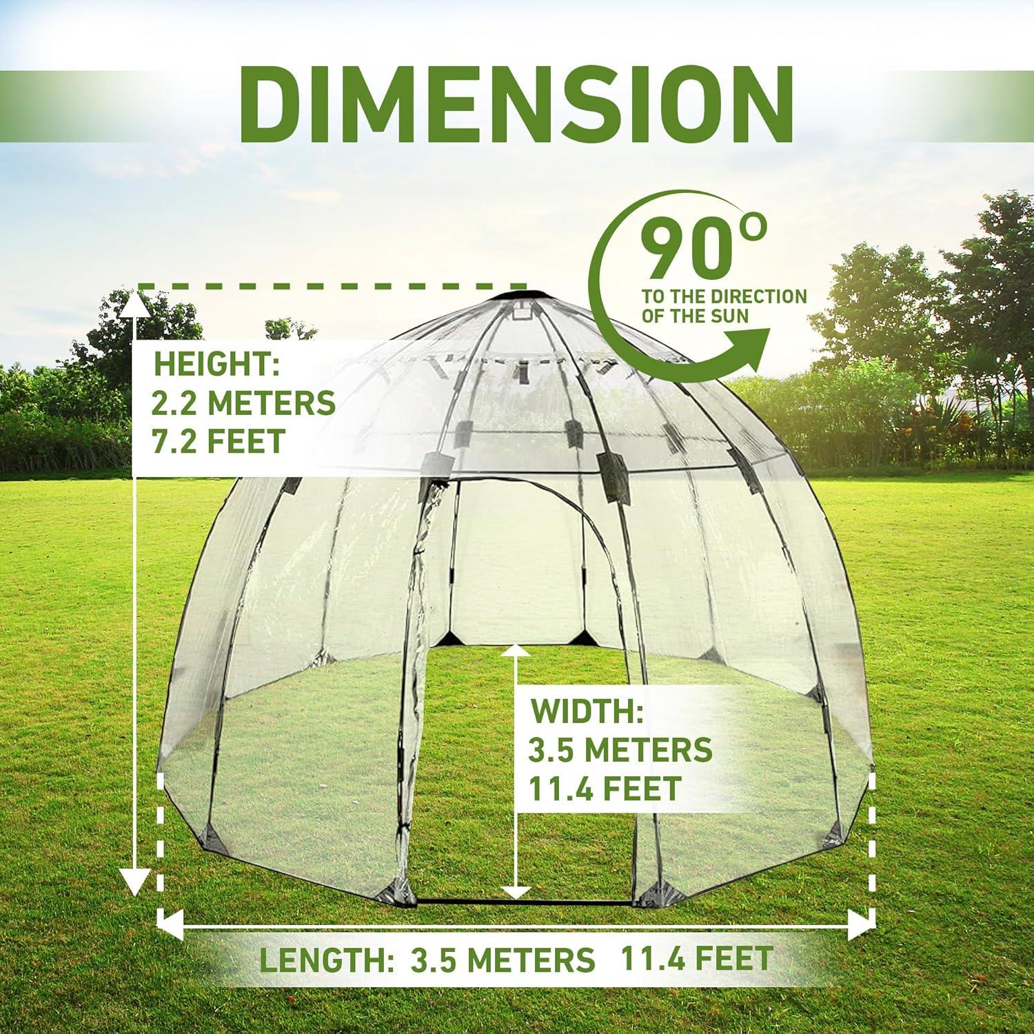 Haxnicks 11.5 Ft. W x 11.5 Ft. D Large Sunbubble Greenhouse