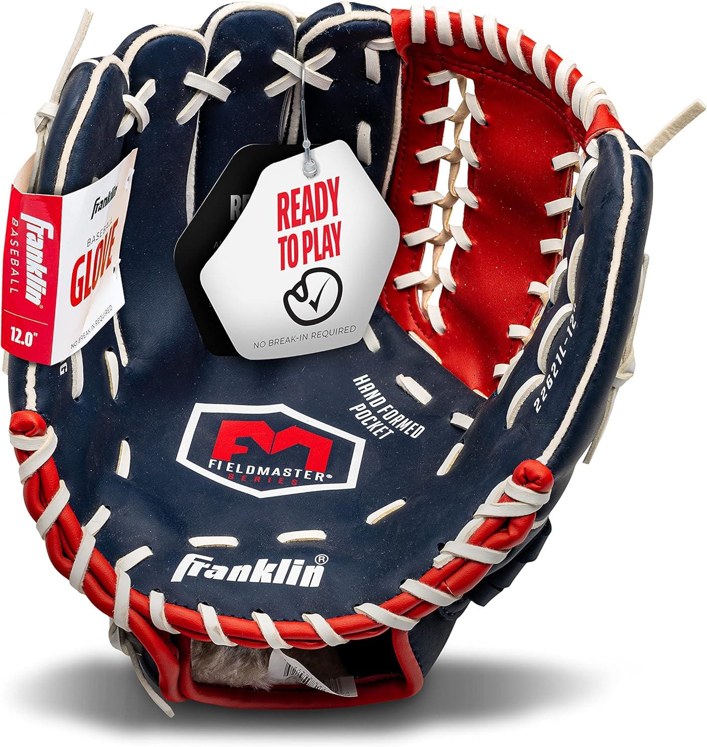 Franklin Sports Field Master USA Series 12.0" Baseball Glove - Left Handed Thrower Blue/Red