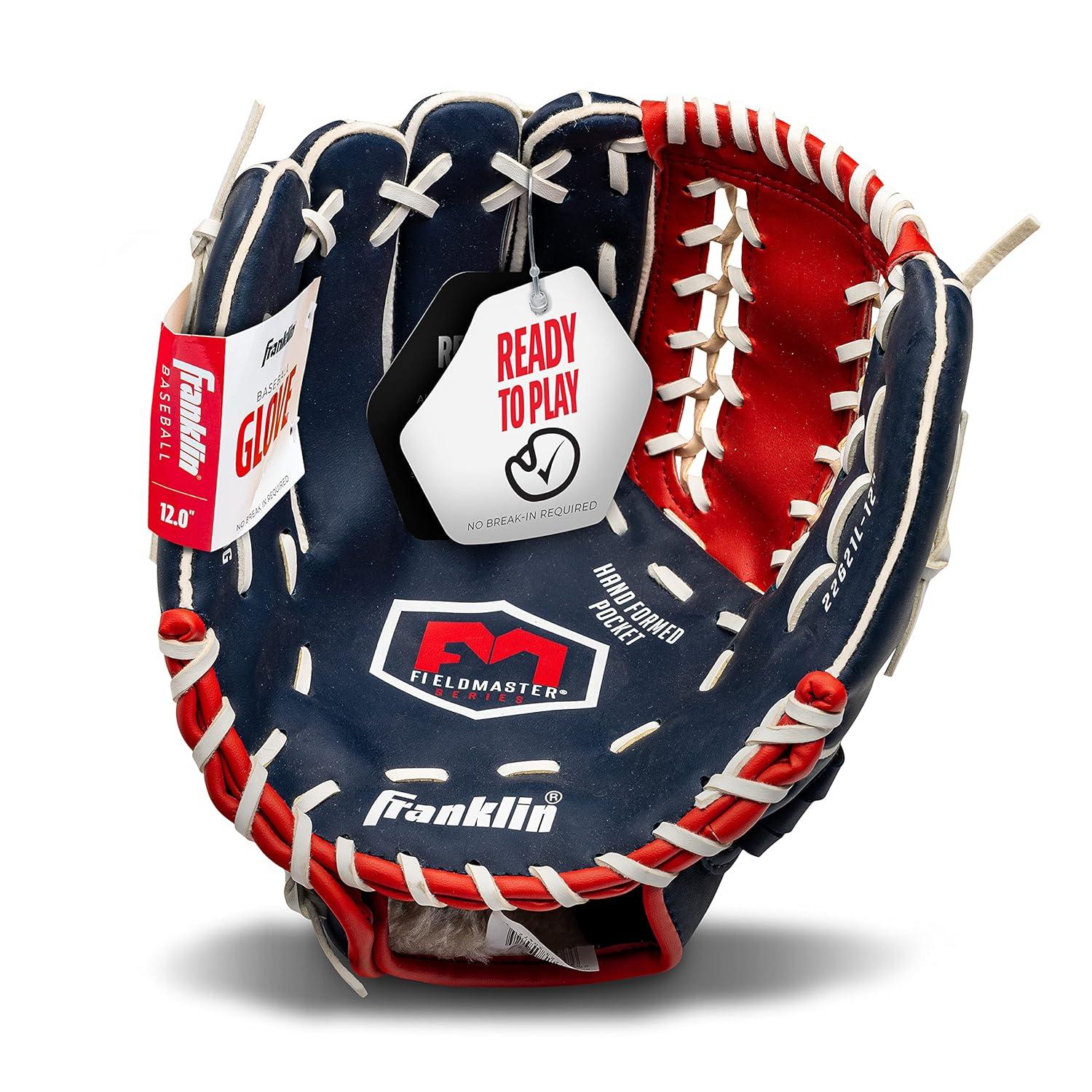 Franklin Sports Field Master USA Series 12.0" Baseball Glove - Left Handed Thrower Blue/Red